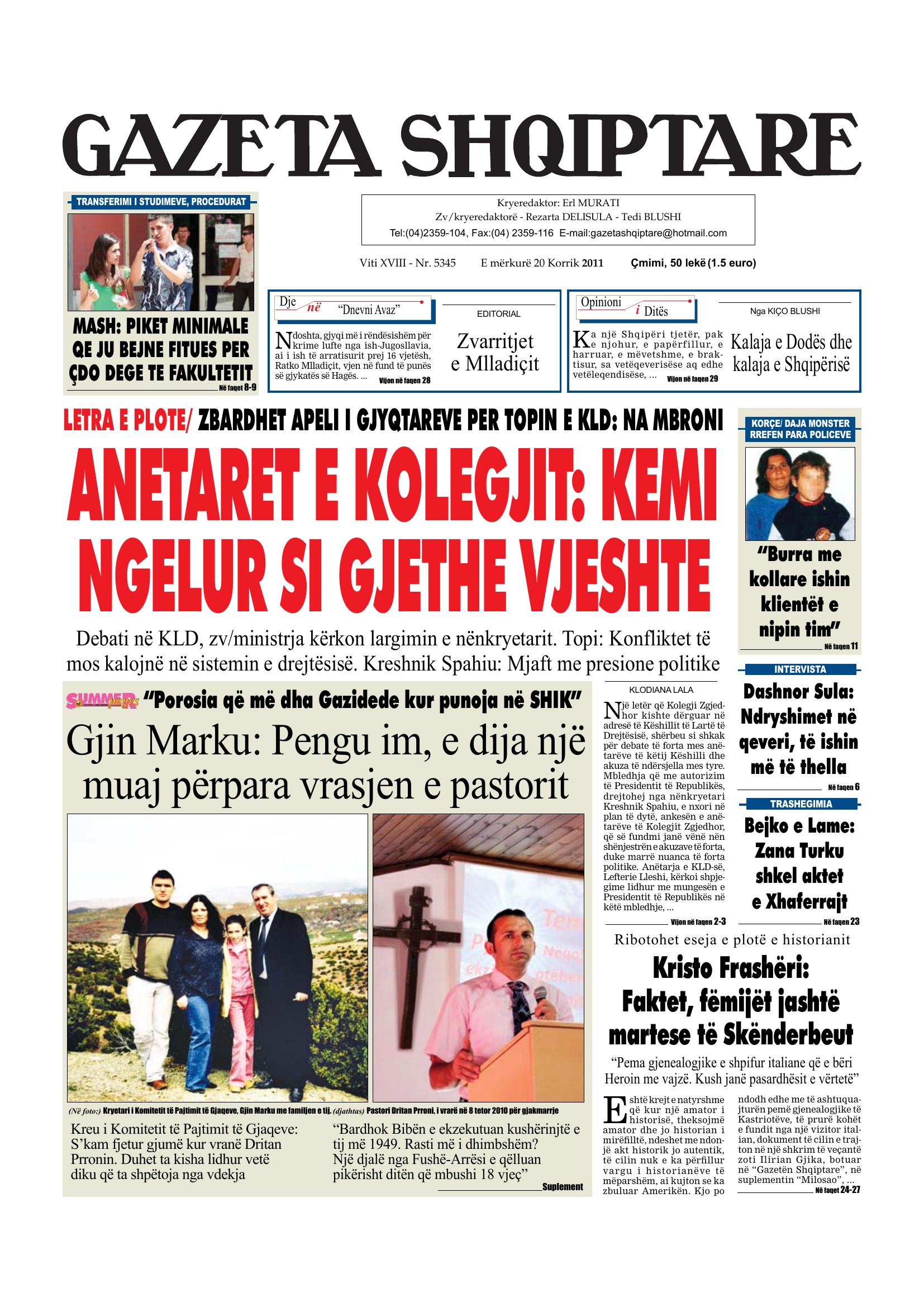 Gazeta Shqiptare 2011-07-20