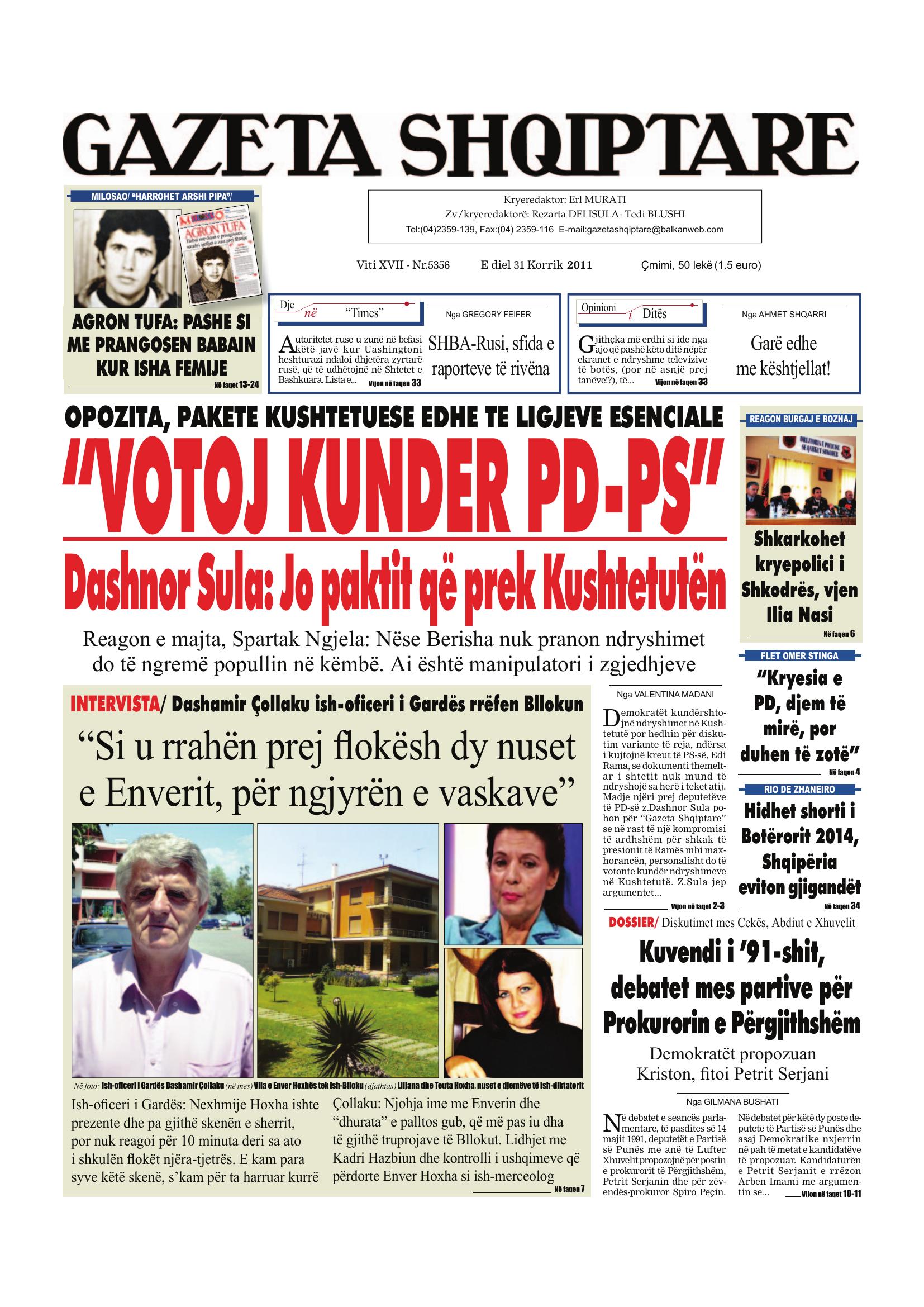 Gazeta Shqiptare 2011-07-31