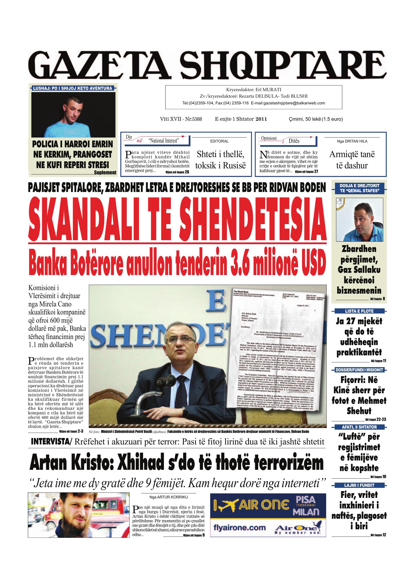 Gazeta Shqiptare 2011-09-01
