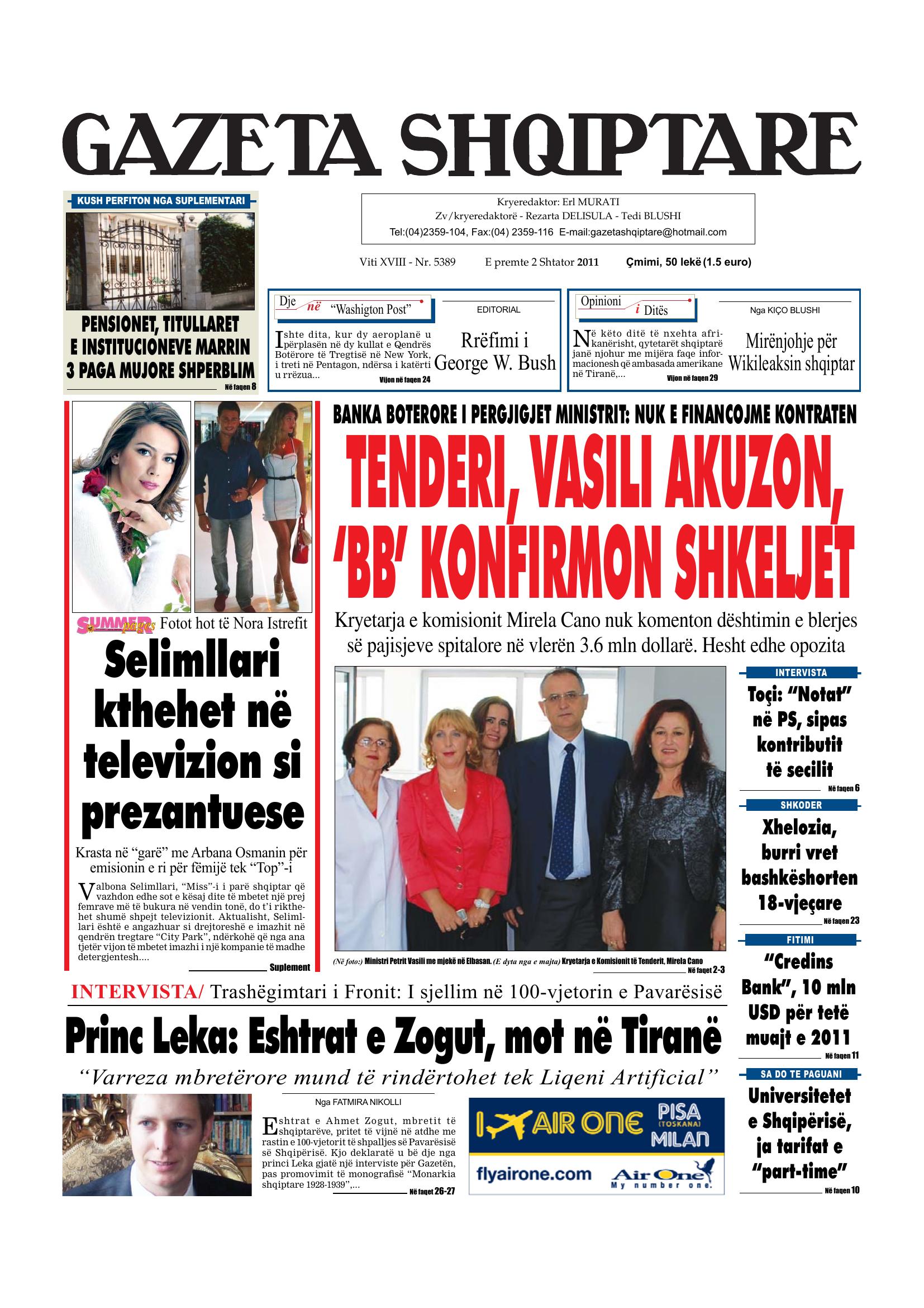 Gazeta Shqiptare 2011-09-02