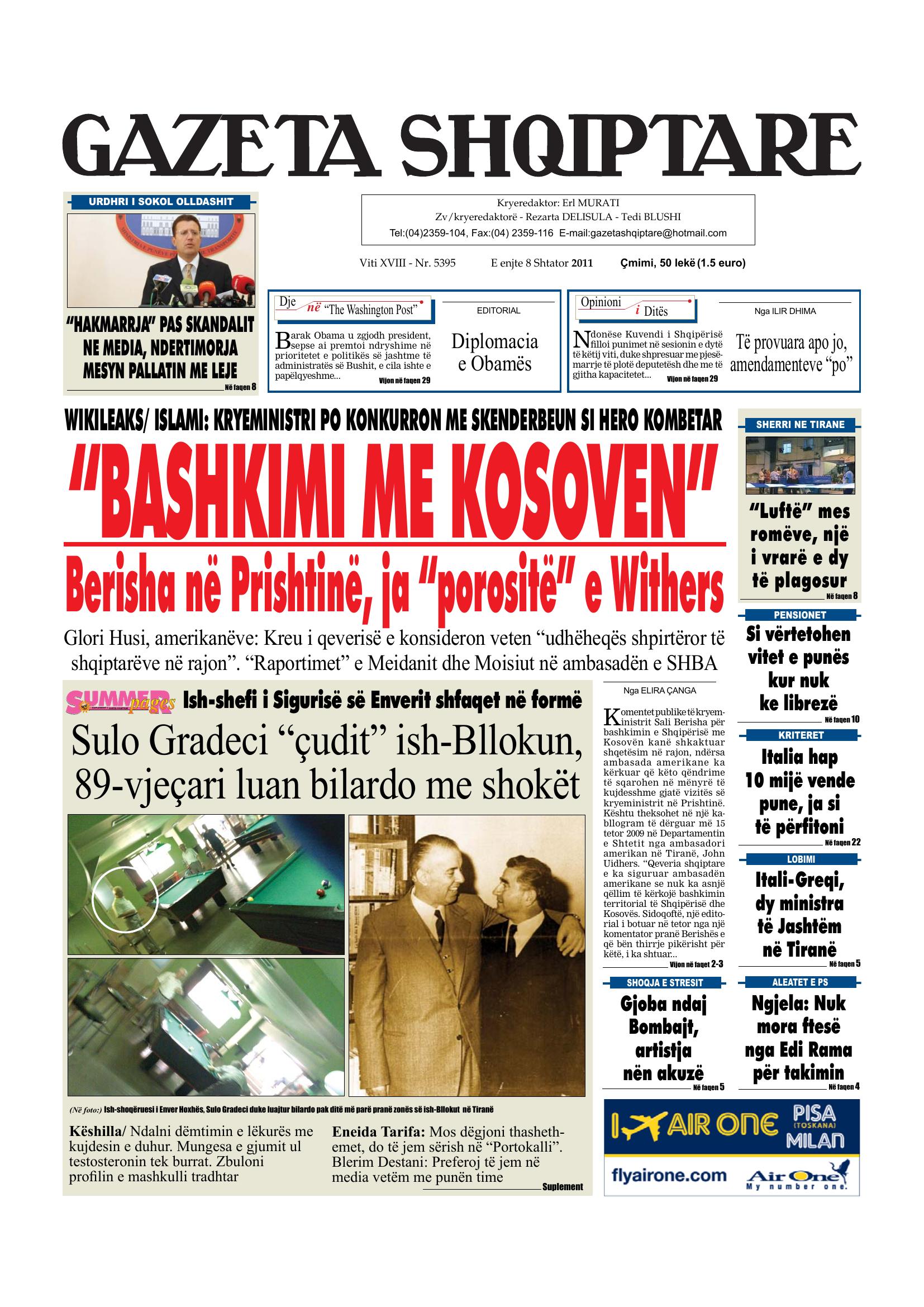 Gazeta Shqiptare 2011-09-08