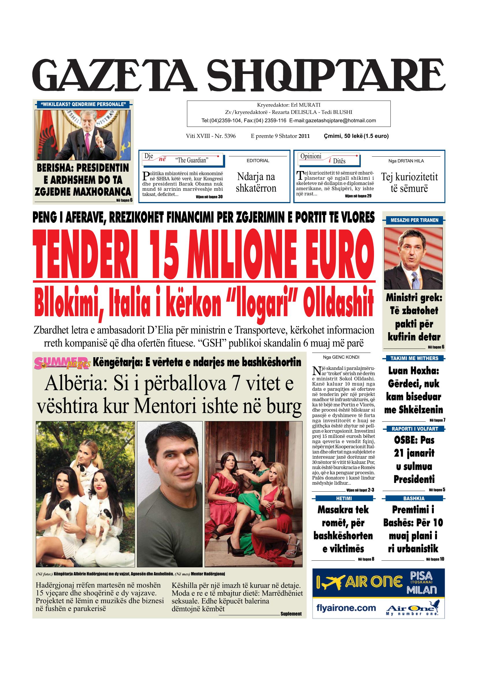 Gazeta Shqiptare 2011-09-09