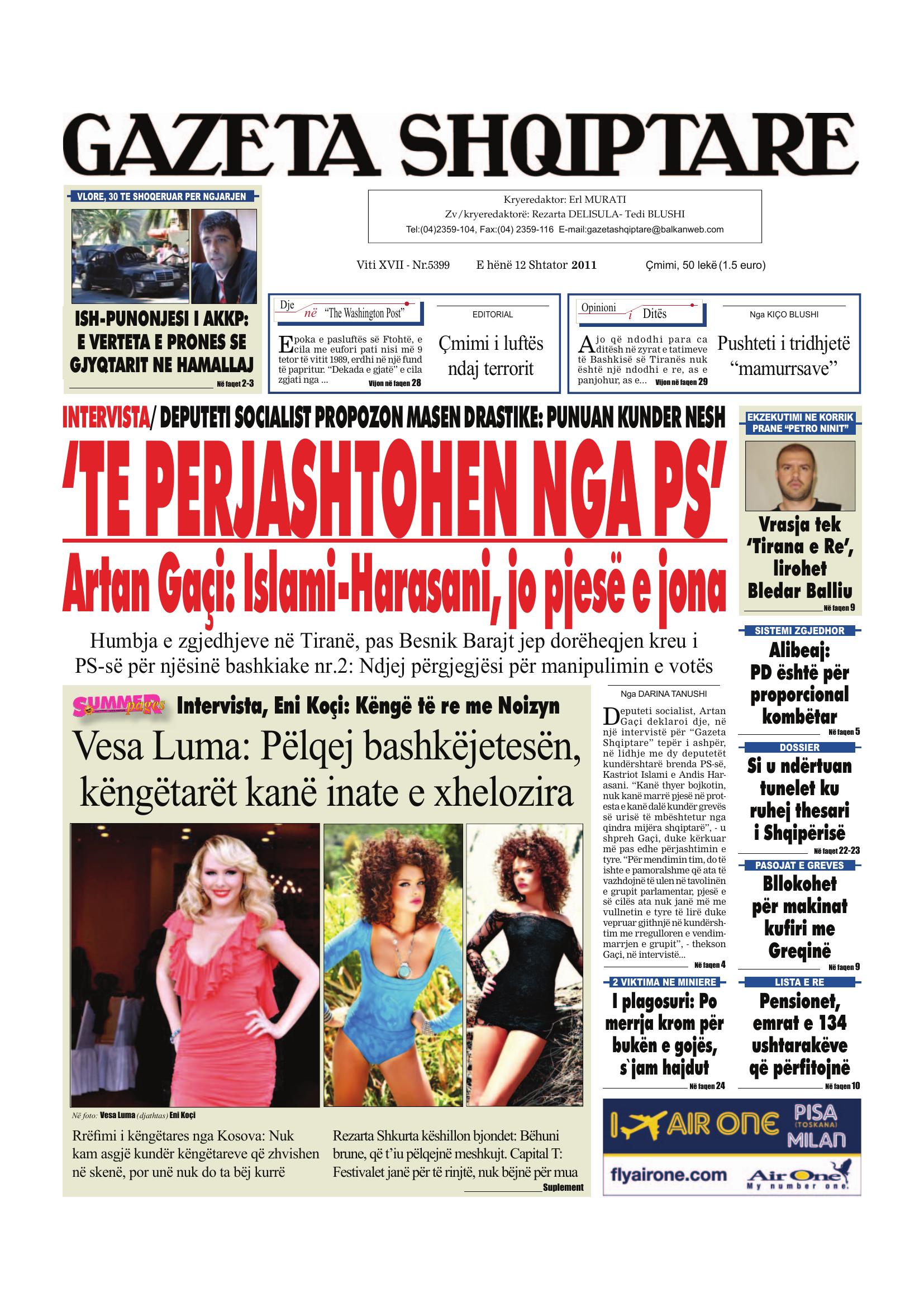 Gazeta Shqiptare 2011-09-12