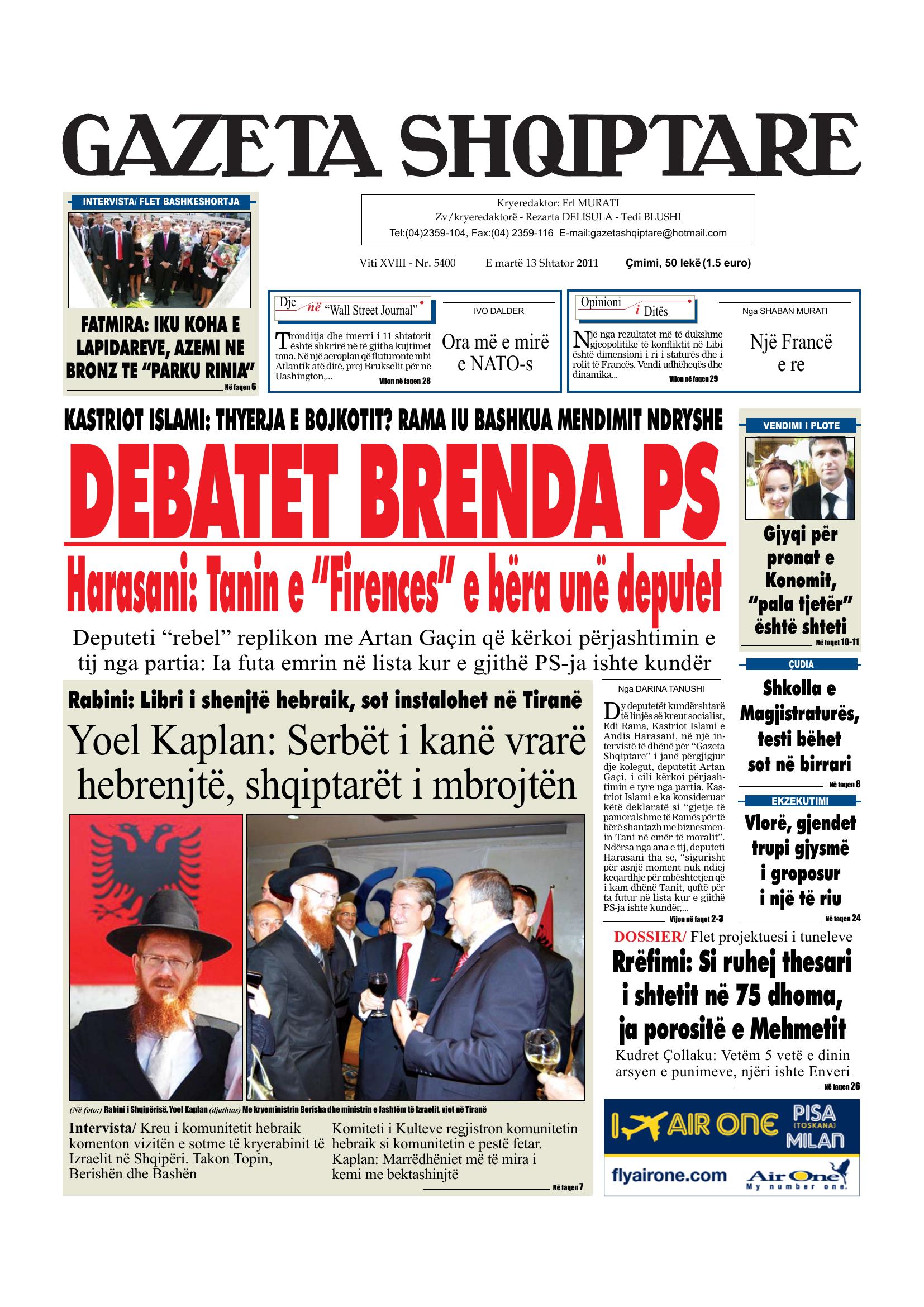 Gazeta Shqiptare 2011-09-13