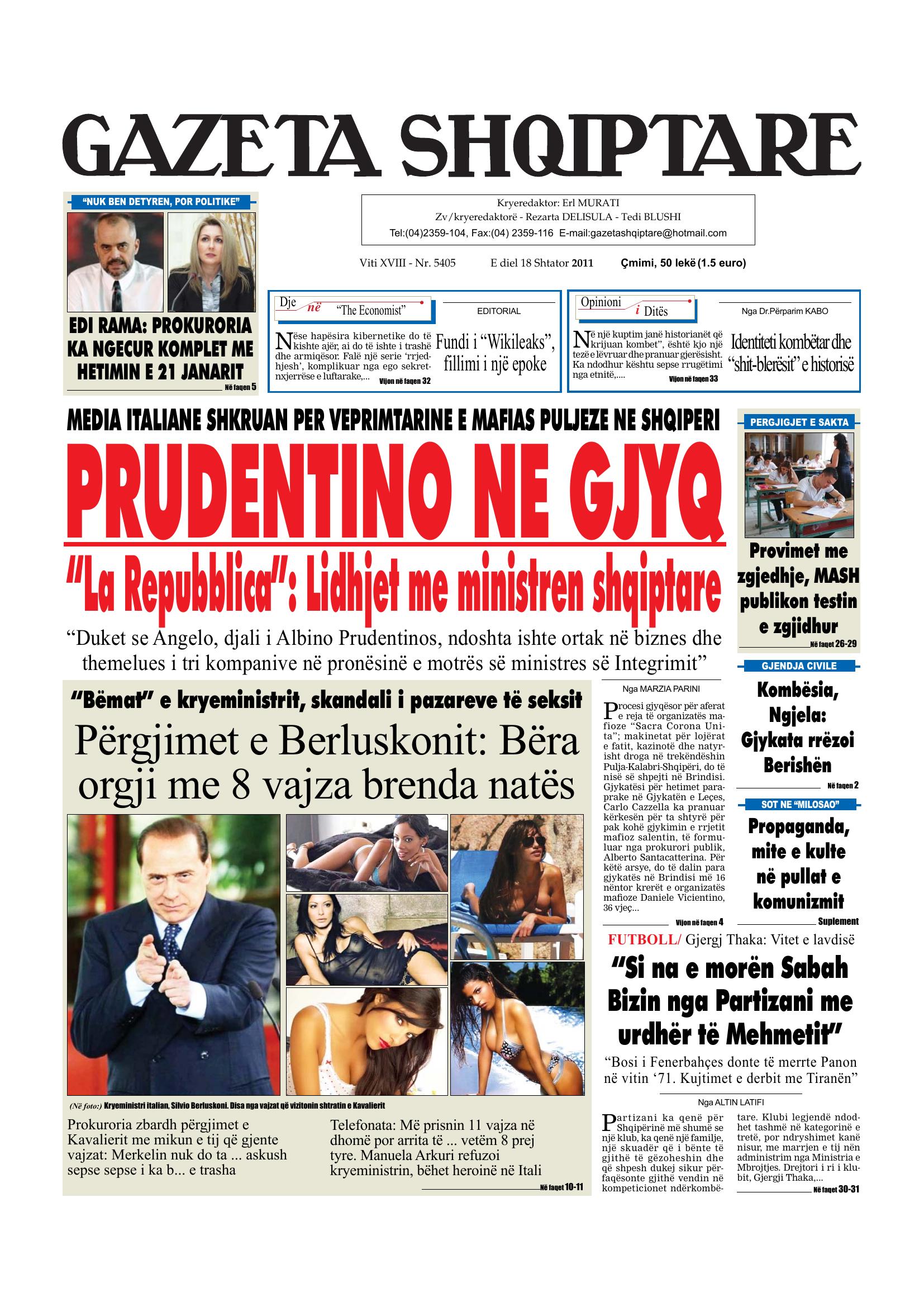 Gazeta Shqiptare 2011-09-18