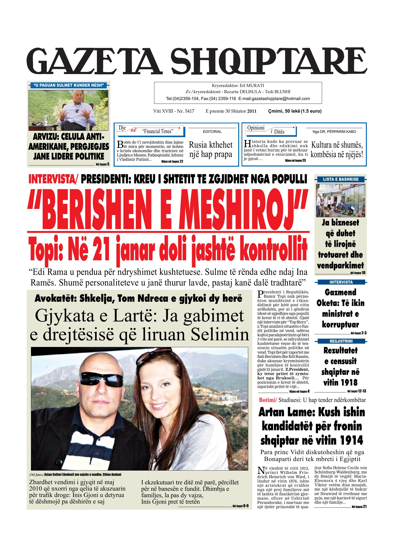 Gazeta Shqiptare 2011-09-30