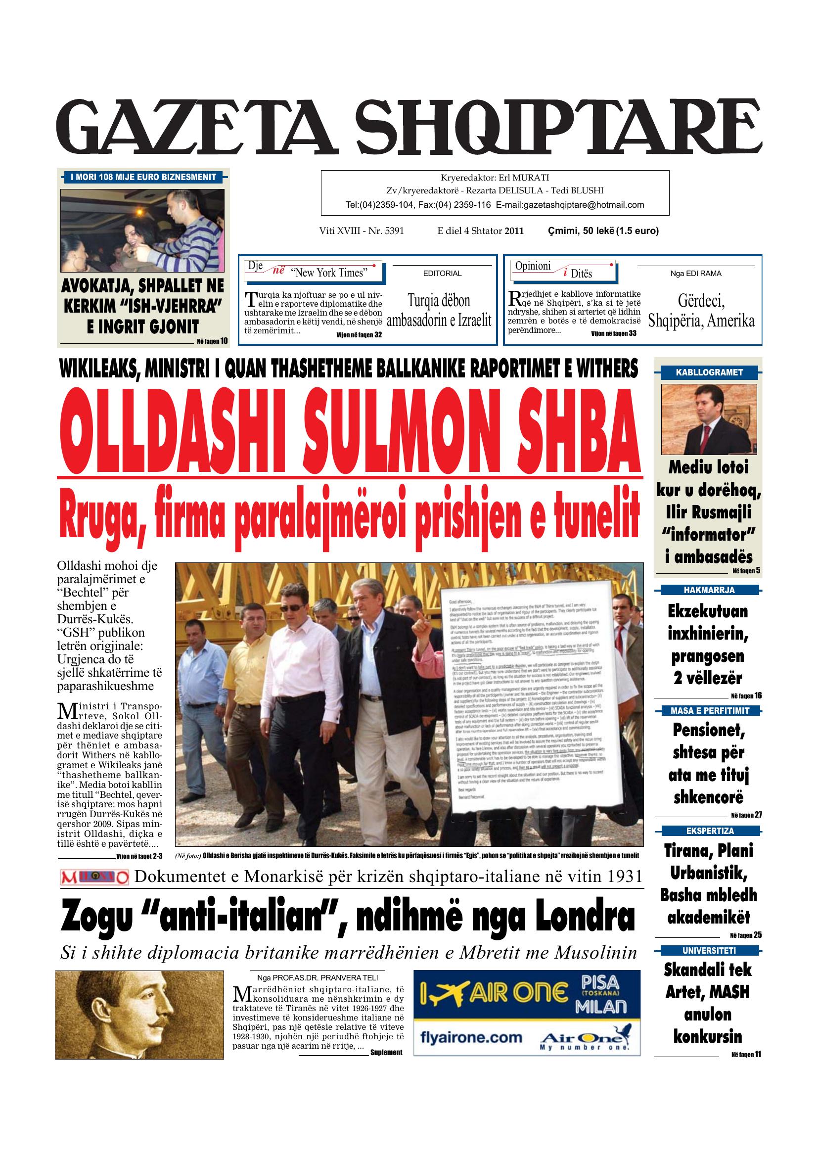 Gazeta Shqiptare 2011-09-04