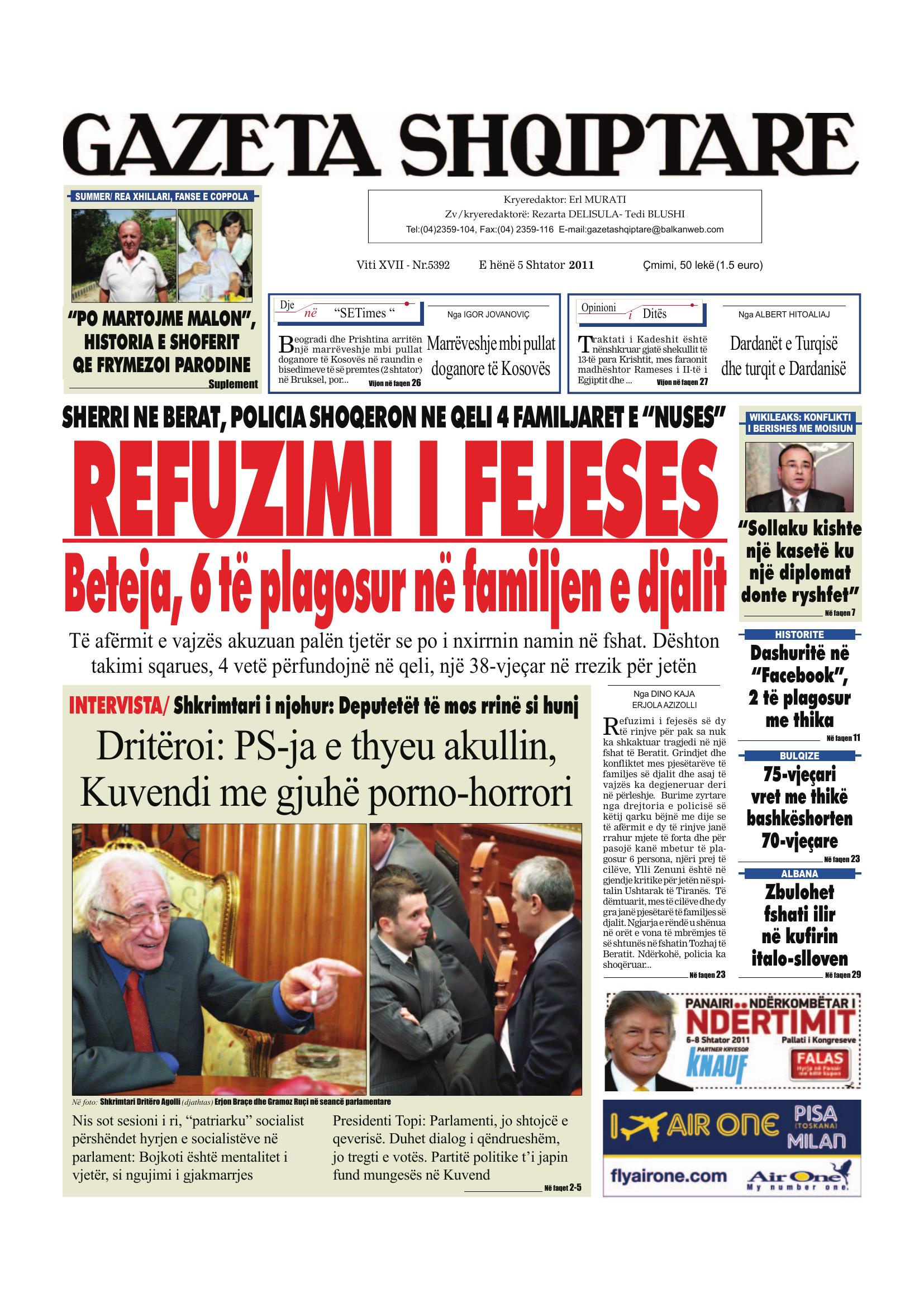 Gazeta Shqiptare 2011-09-05