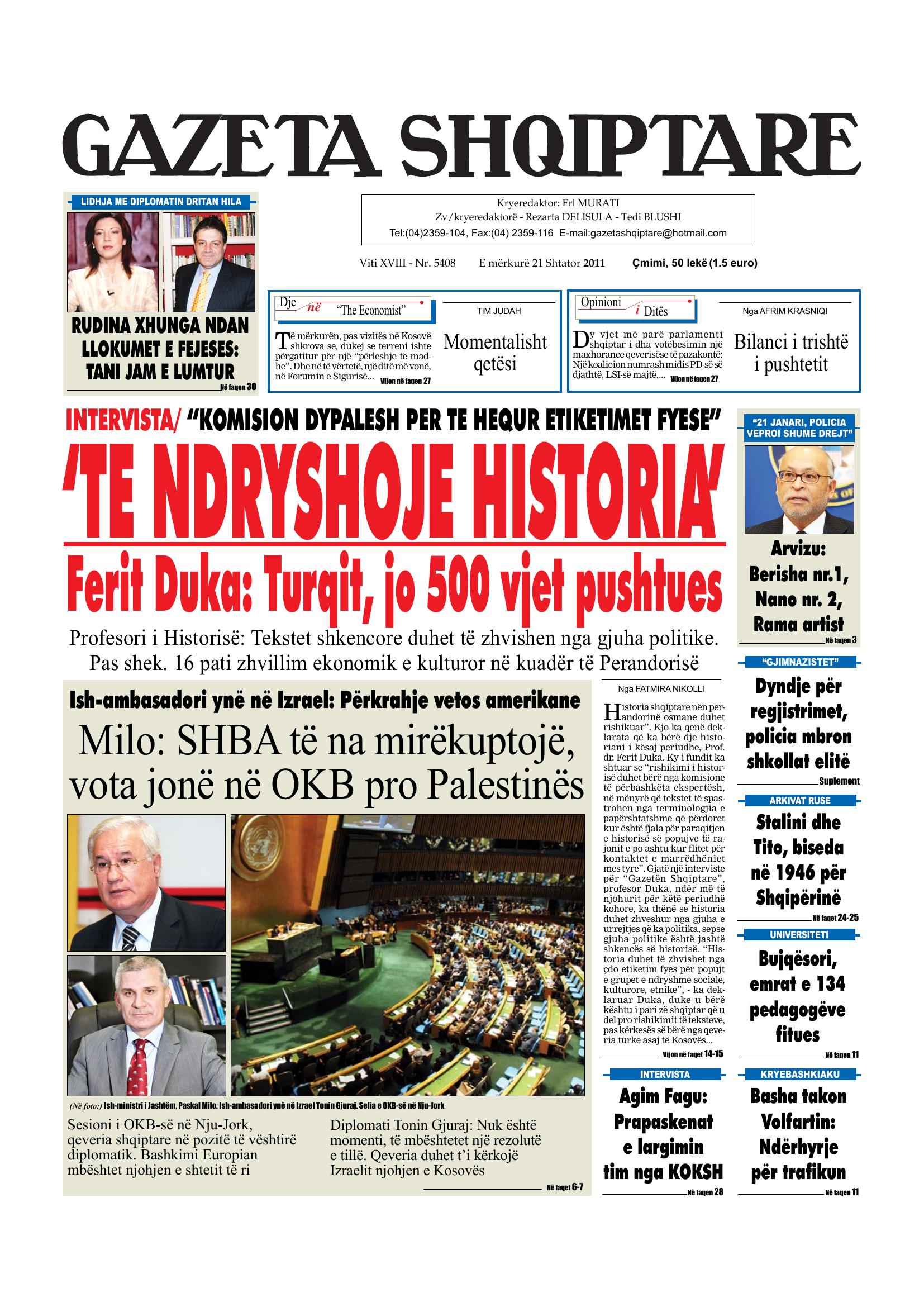 Gazeta Shqiptare 2011-09-21