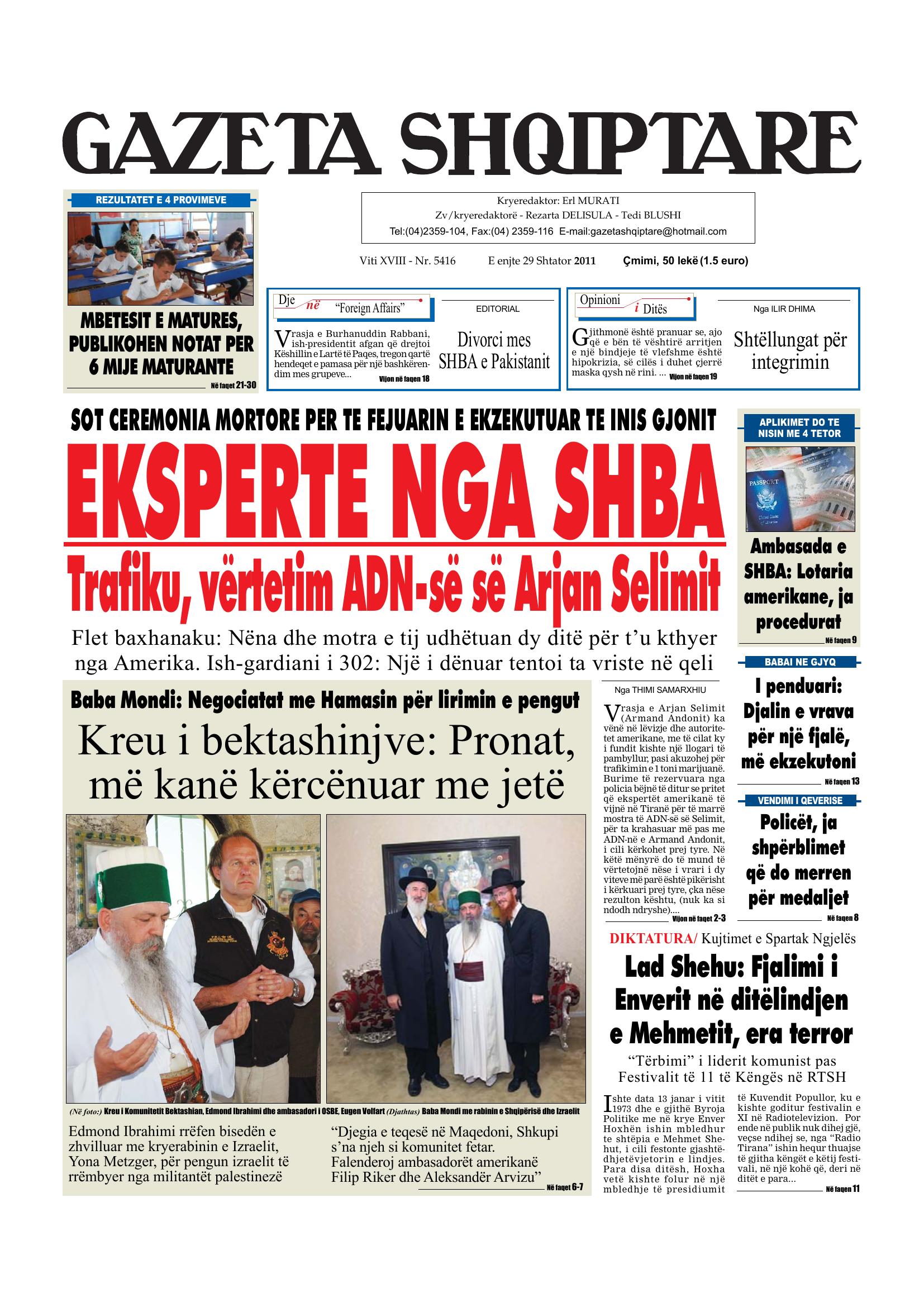 Gazeta Shqiptare 2011-09-29