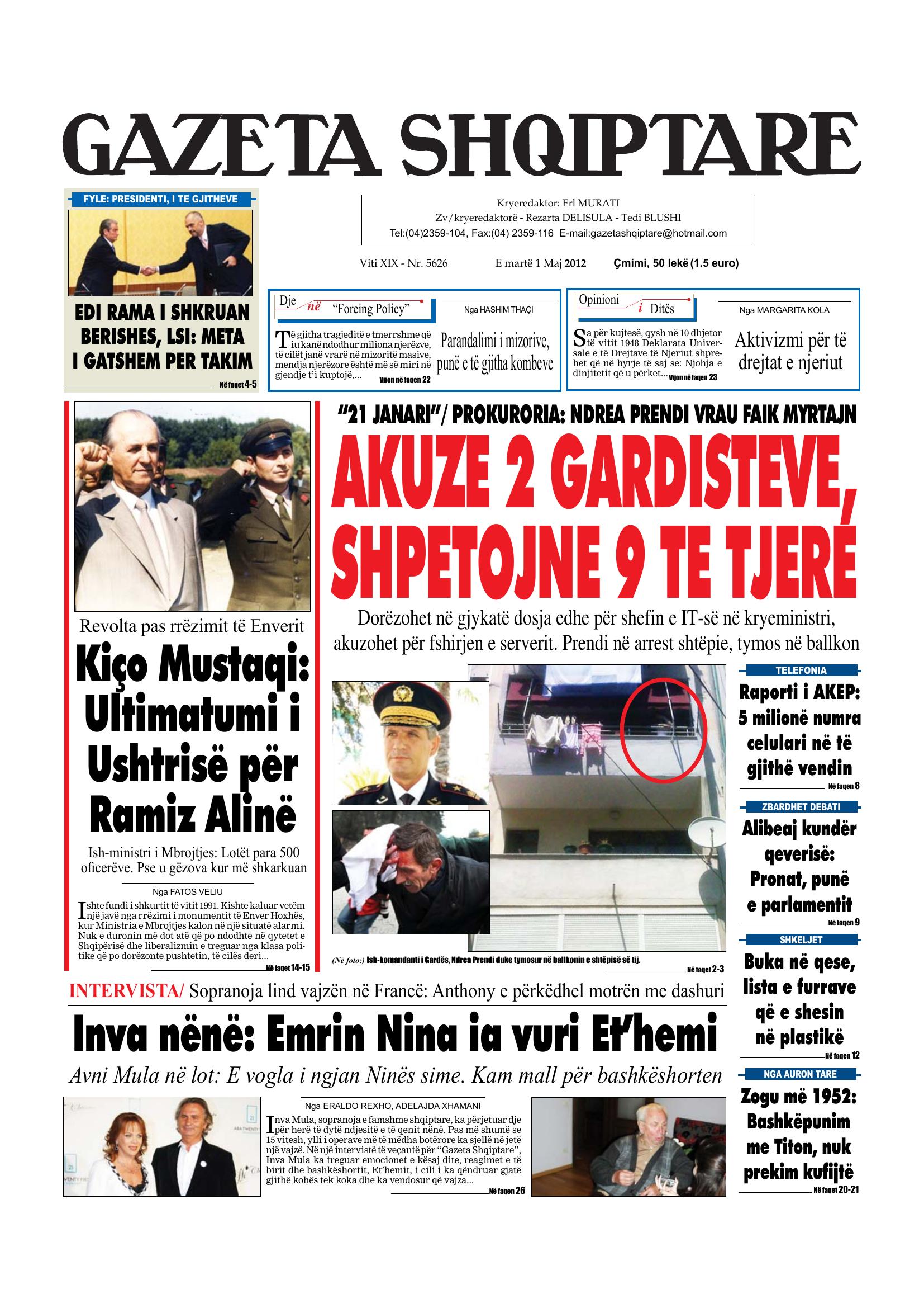 Gazeta Shqiptare 2012-05-01