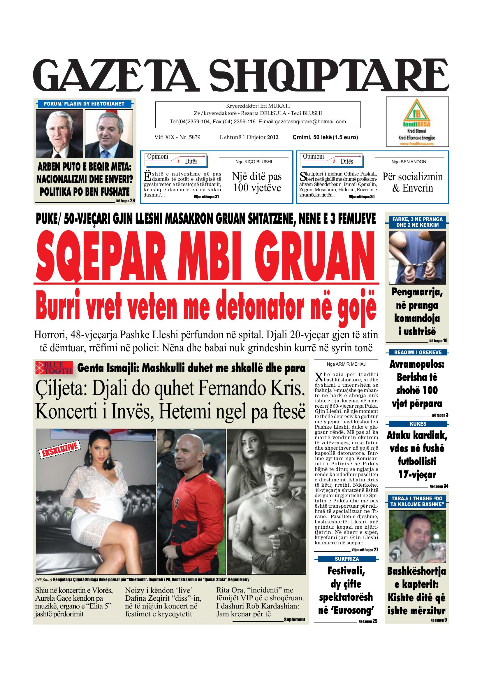Gazeta Shqiptare 2012-12-01