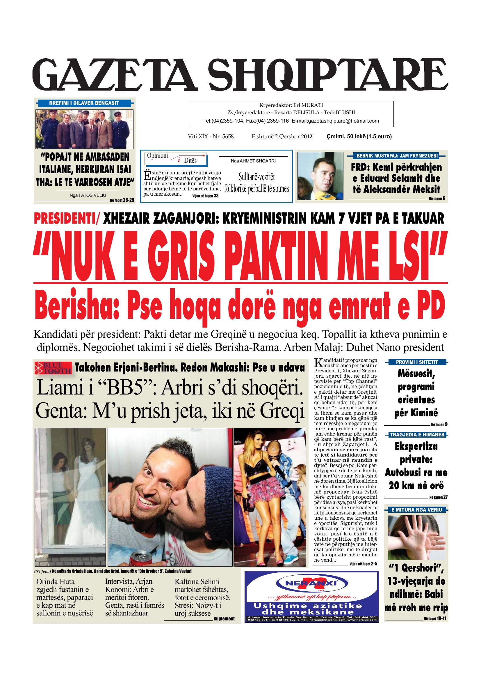 Gazeta Shqiptare 2012-06-02