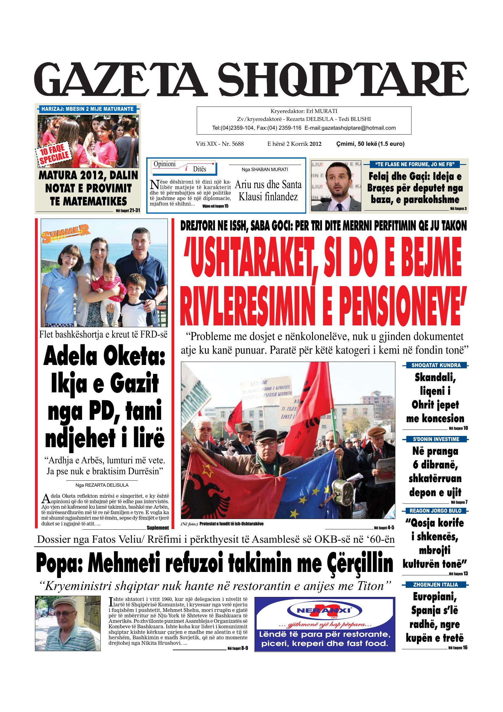 Gazeta Shqiptare 2012-07-02