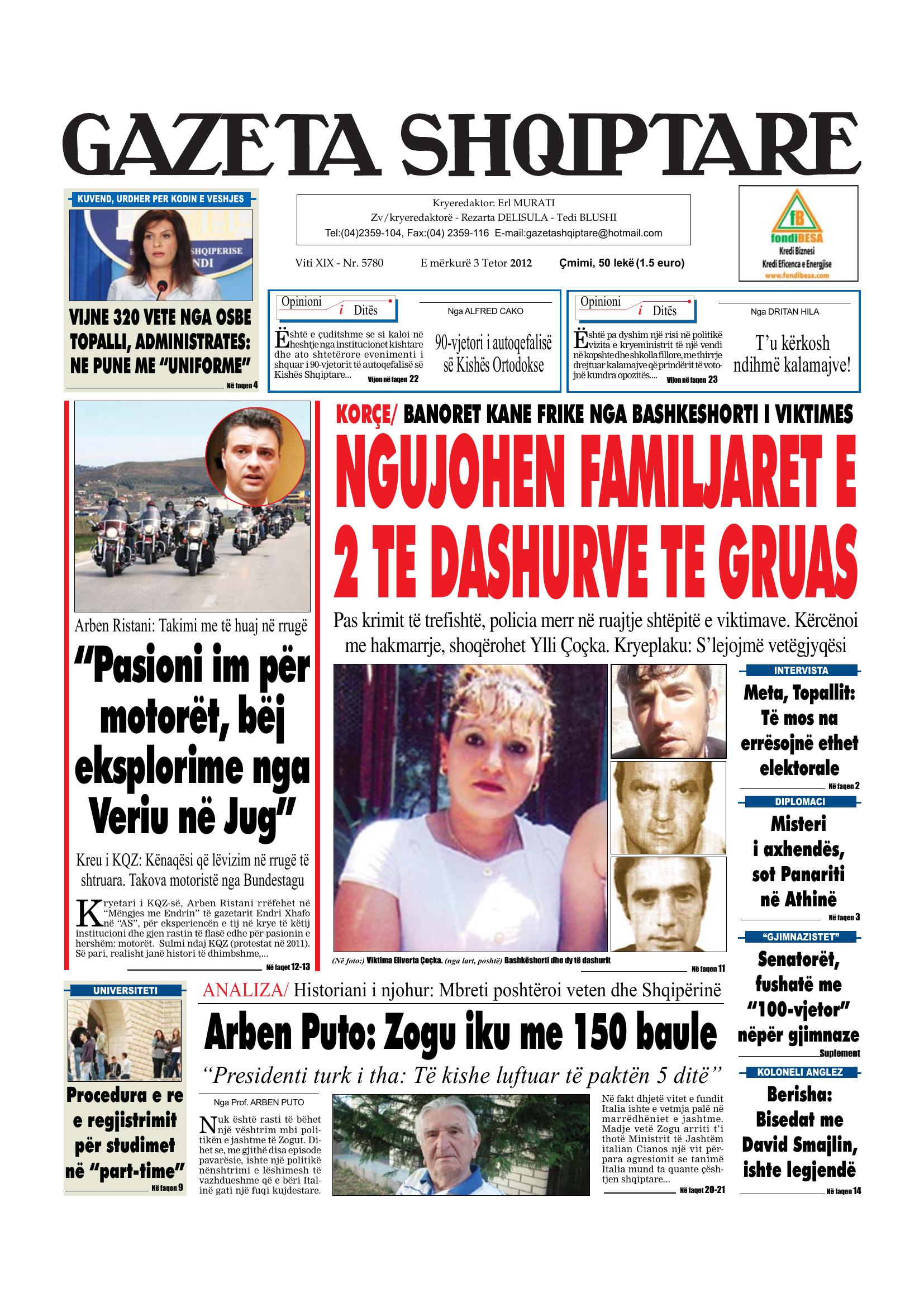 Gazeta Shqiptare 2012-10-03