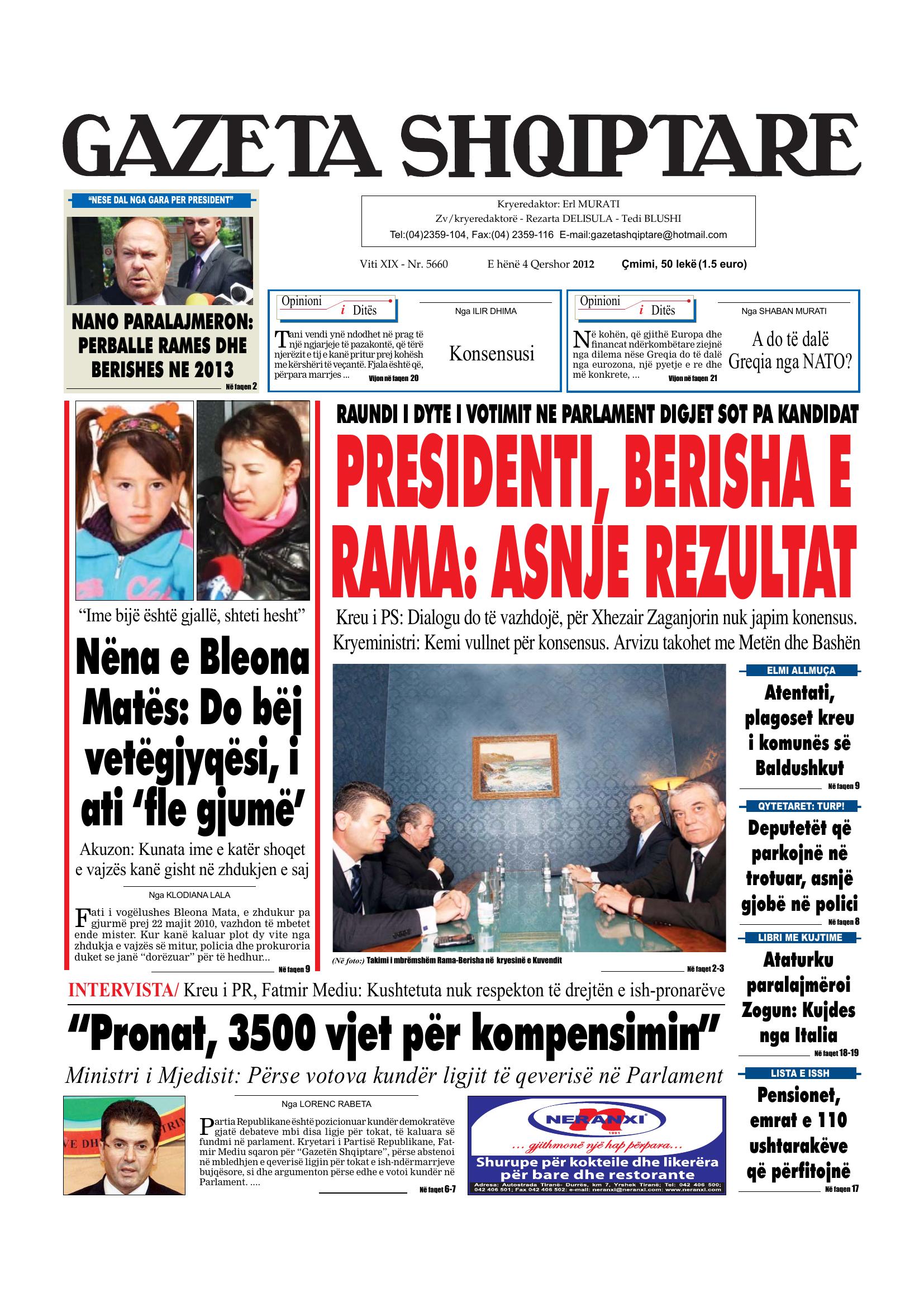 Gazeta Shqiptare 2012-06-04
