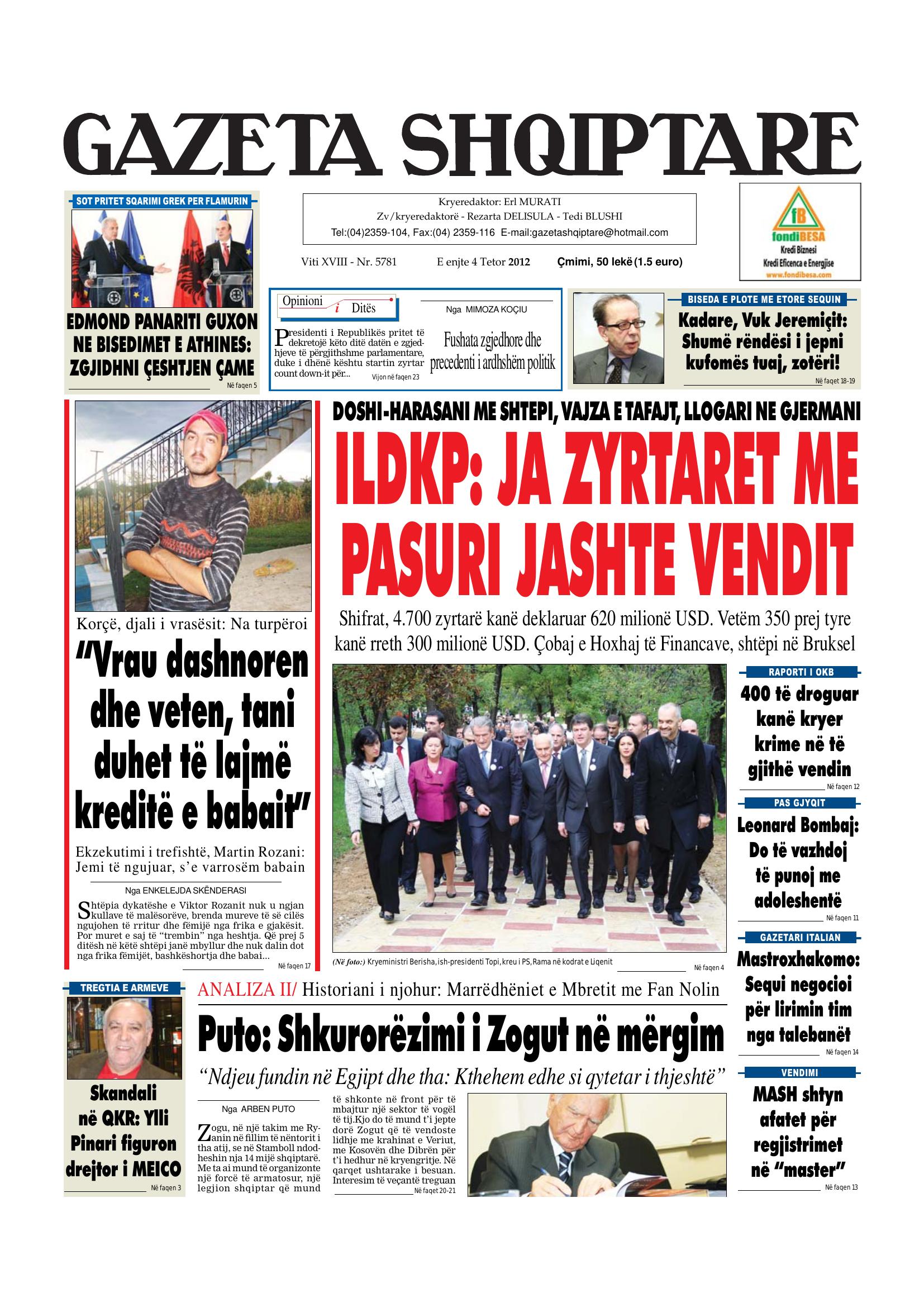 Gazeta Shqiptare 2012-10-04