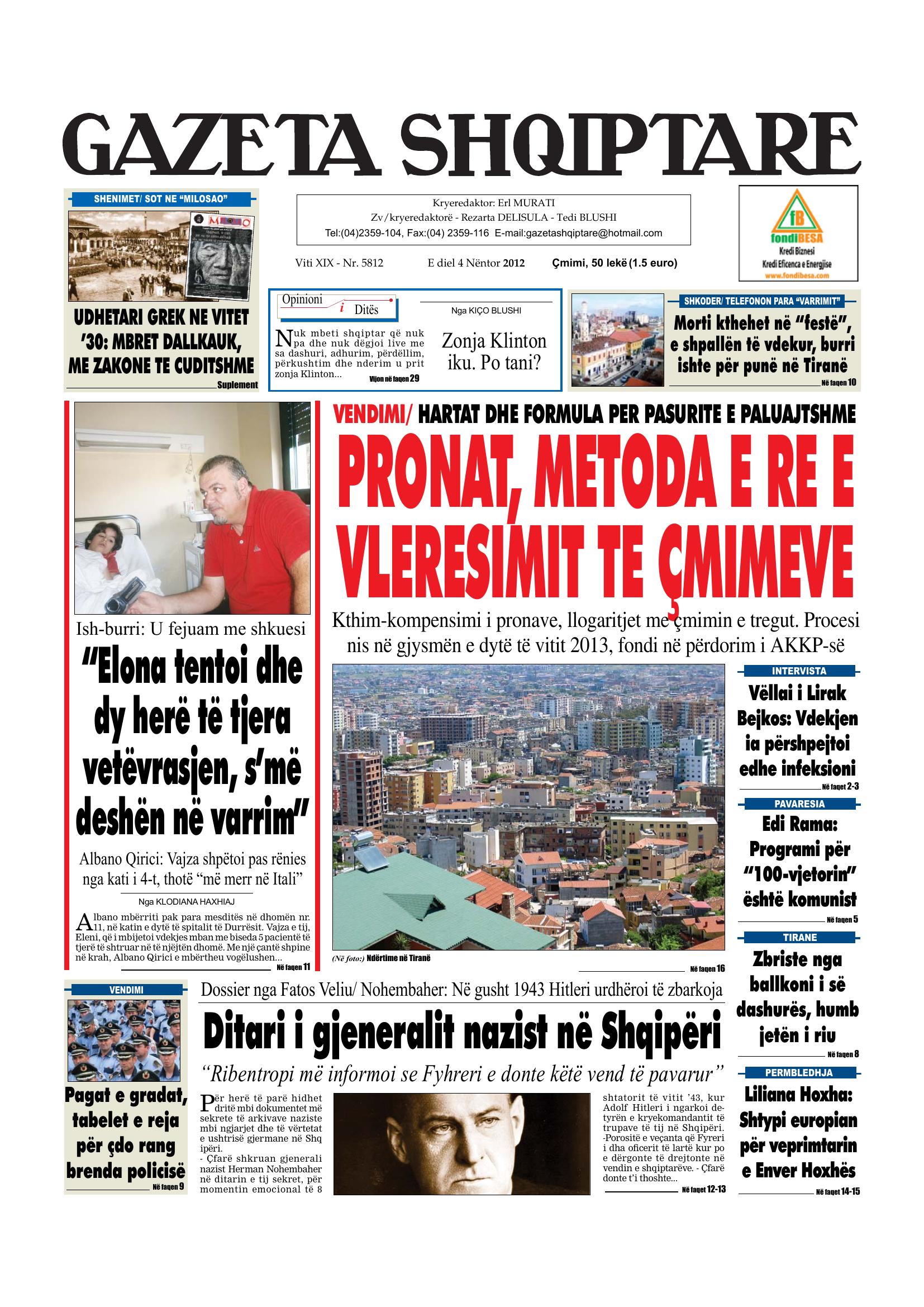 Gazeta Shqiptare 2012-11-04