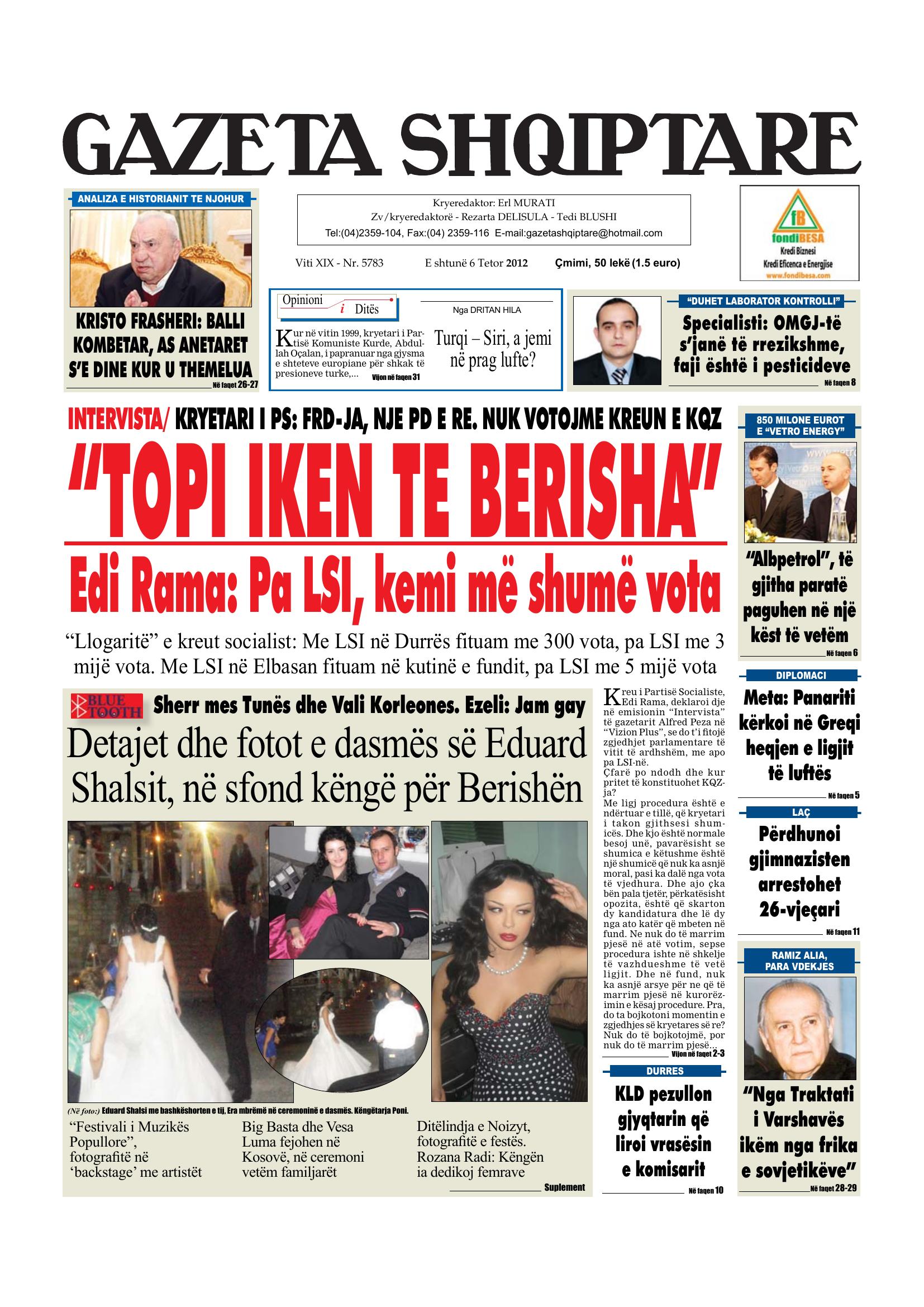 Gazeta Shqiptare 2012-10-06