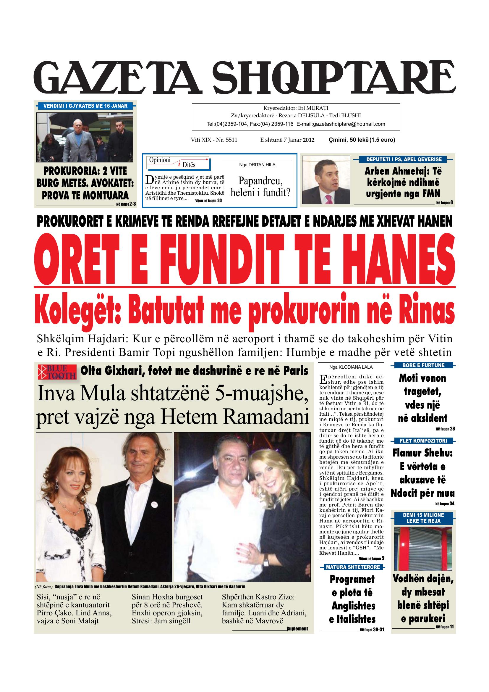Gazeta Shqiptare 2012-01-07