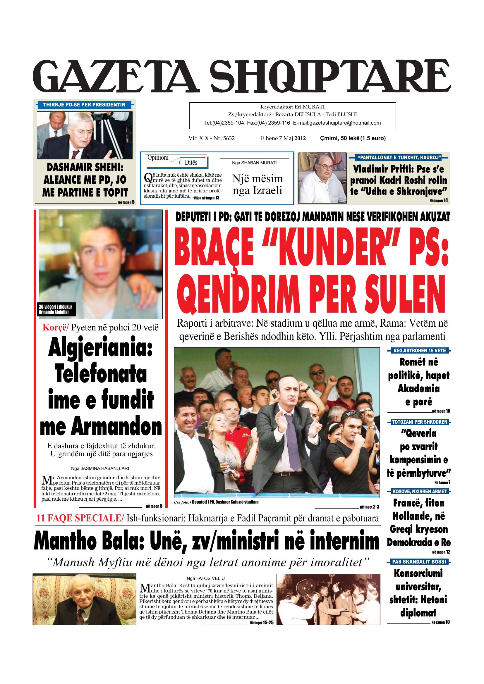Gazeta Shqiptare 2012-05-07