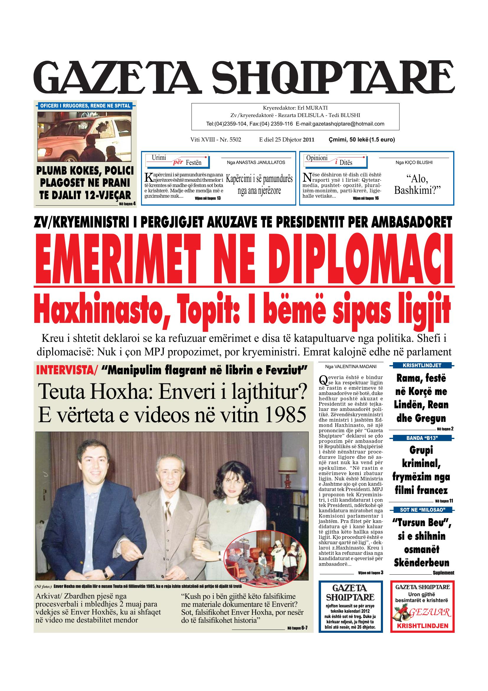 Gazeta Shqiptare 2011-12-25
