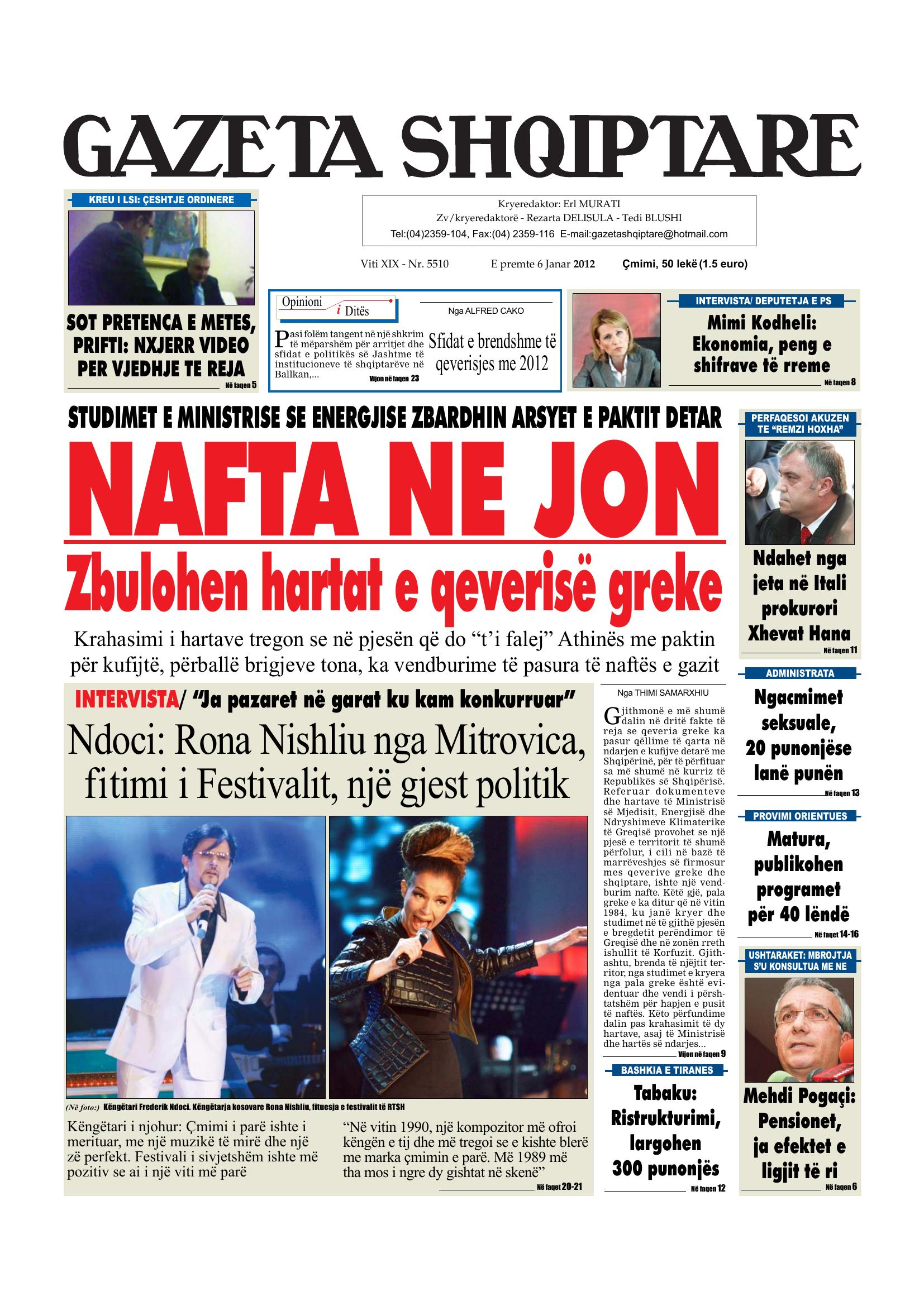 Gazeta Shqiptare 2012-01-06