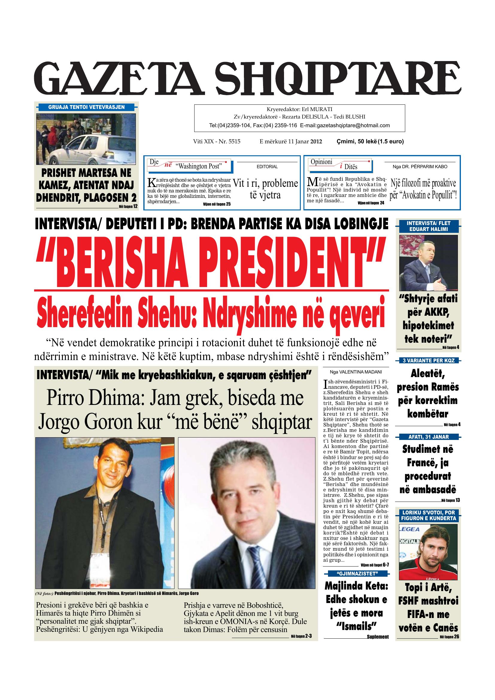 Gazeta Shqiptare 2012-01-11