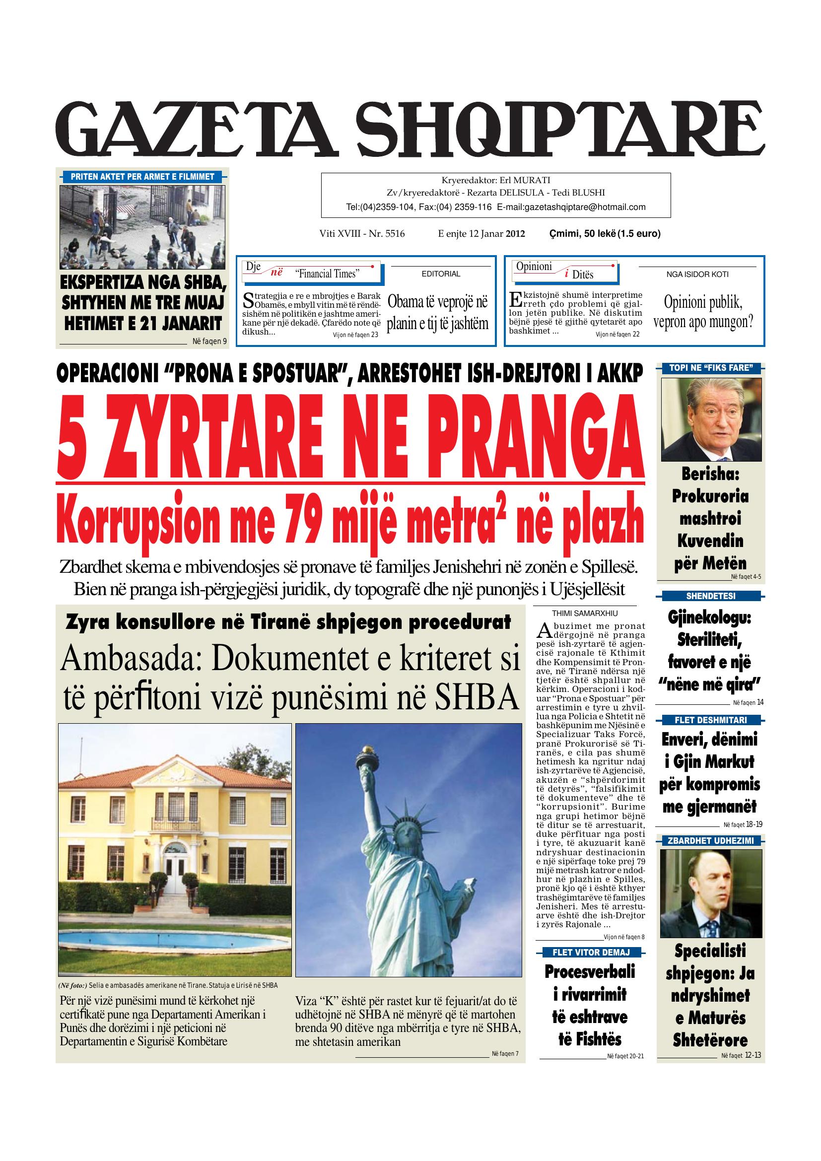Gazeta Shqiptare 2012-01-12