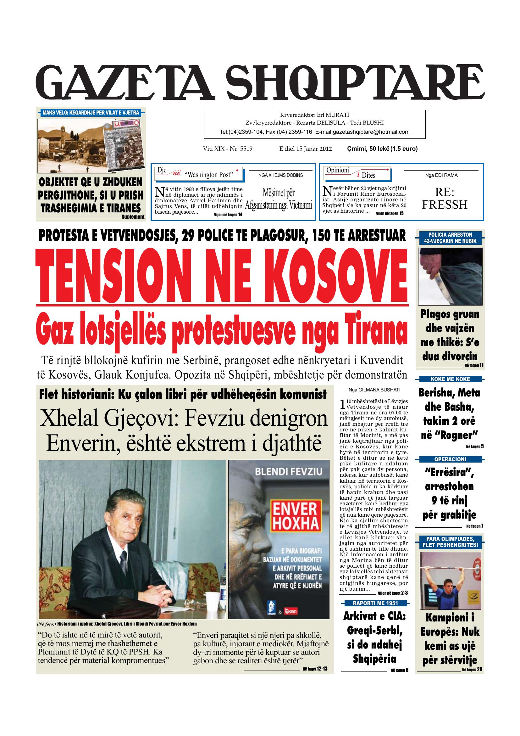 Gazeta Shqiptare 2012-01-15