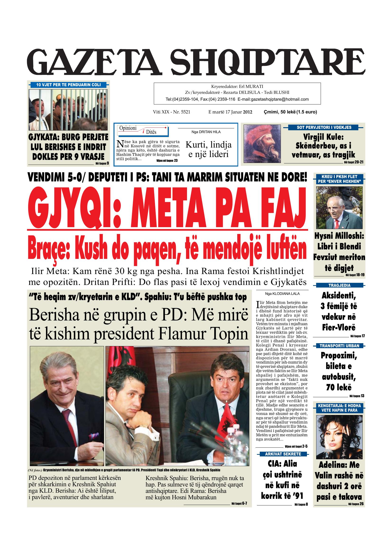 Gazeta Shqiptare 2012-01-17