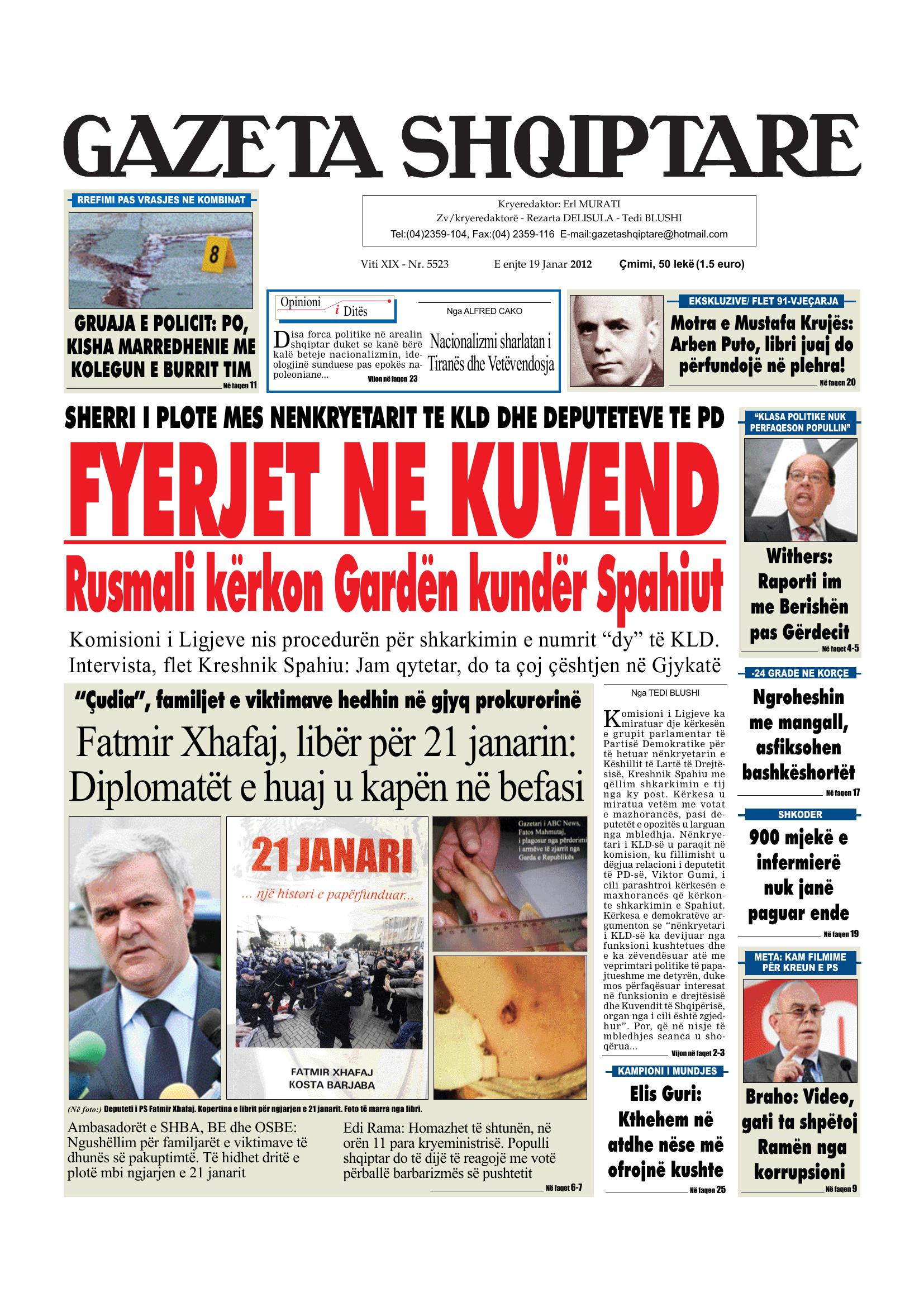 Gazeta Shqiptare 2012-01-19