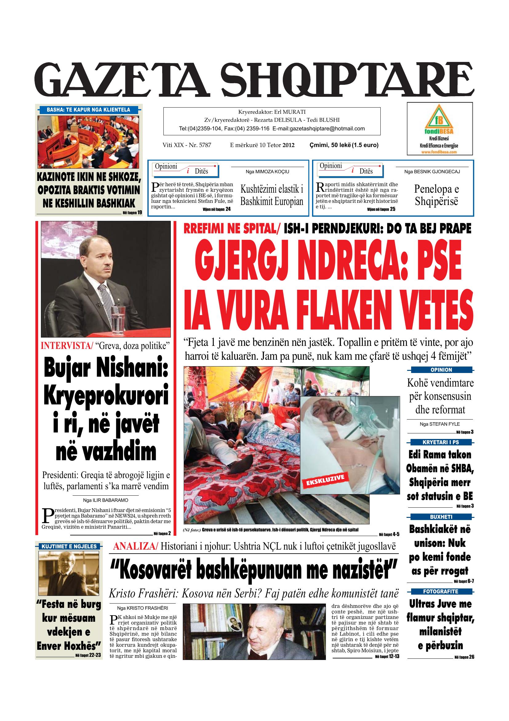 Gazeta Shqiptare 2012-10-10