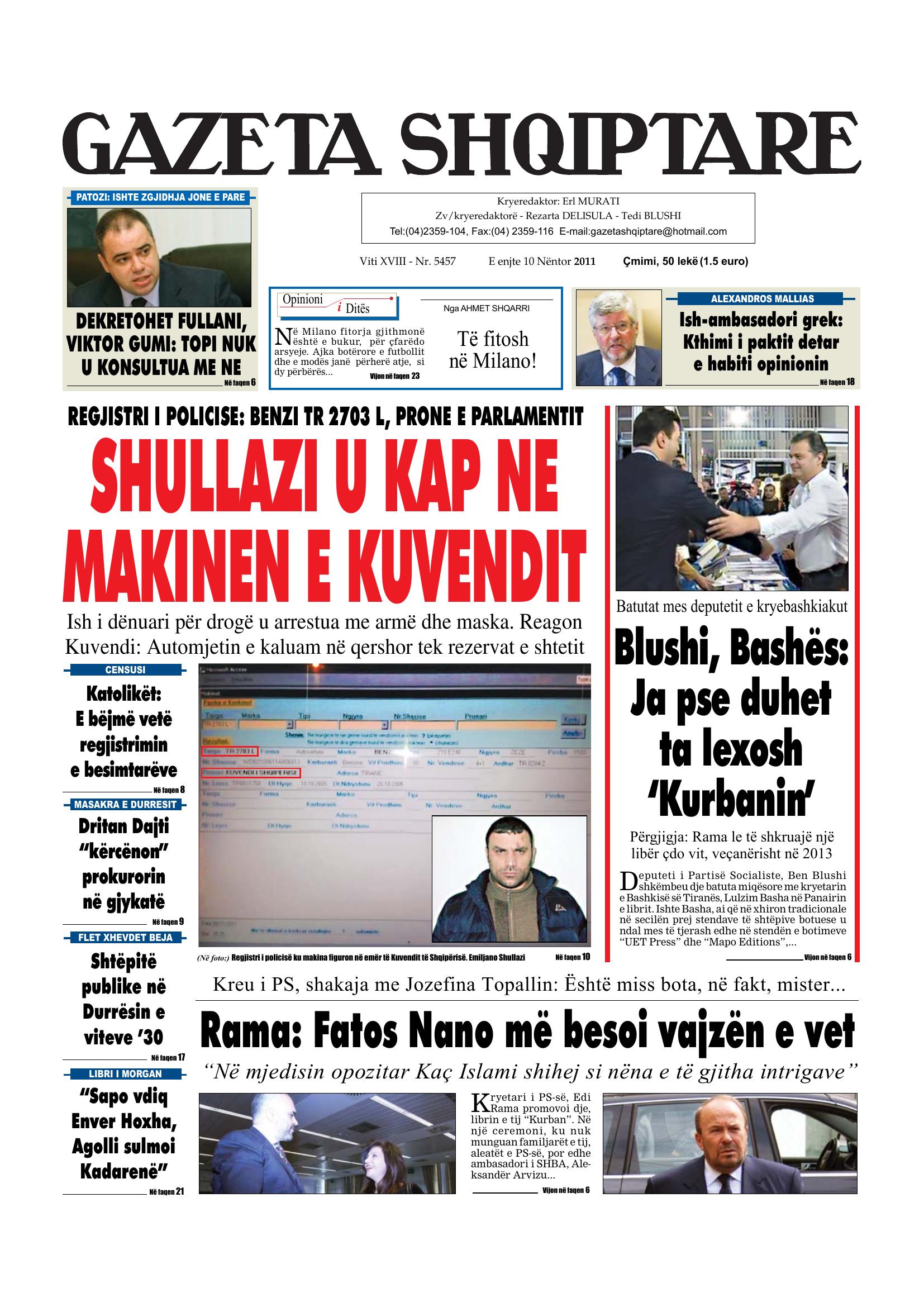 Gazeta Shqiptare 2011-11-10