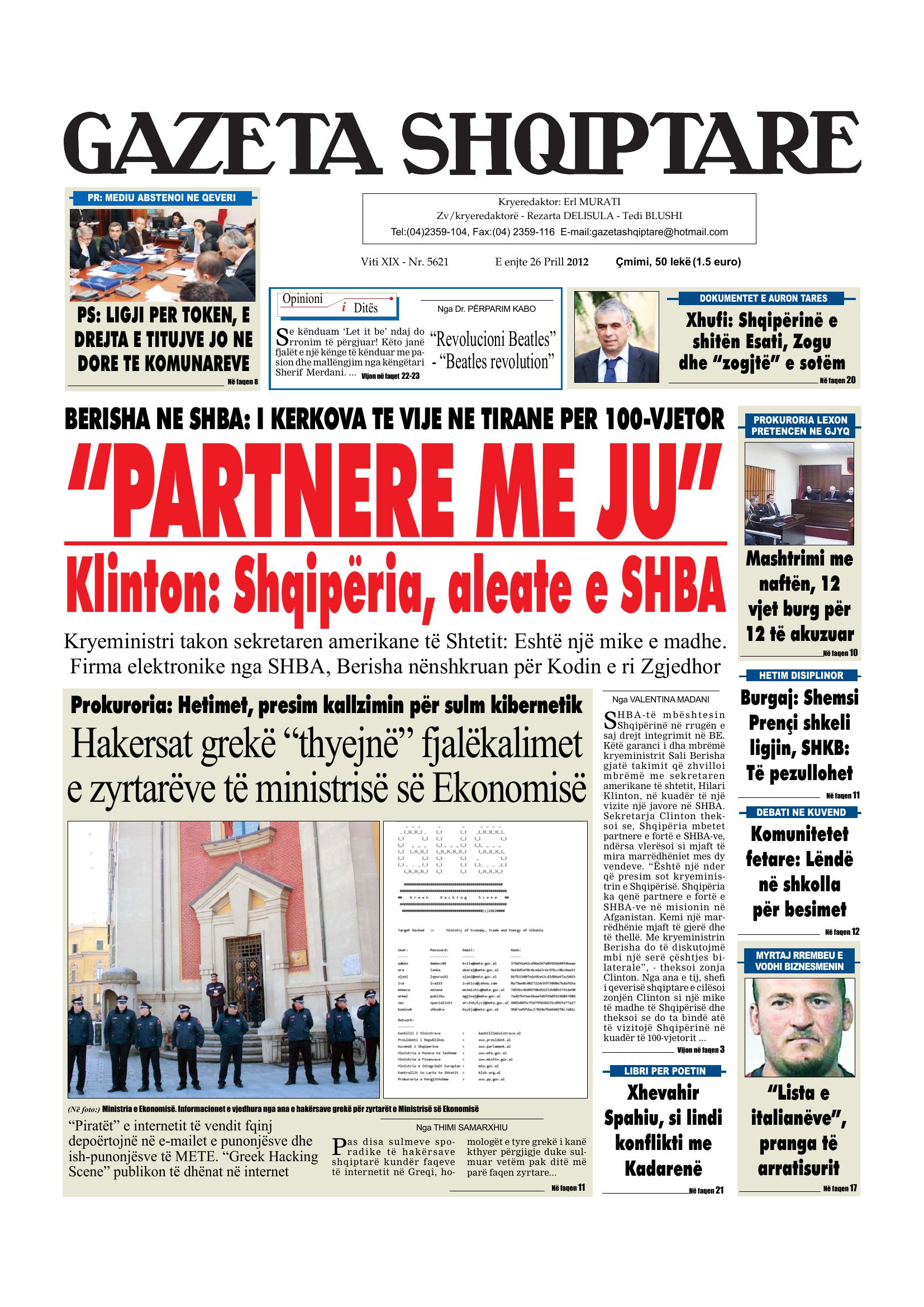 Gazeta Shqiptare 2012-04-26