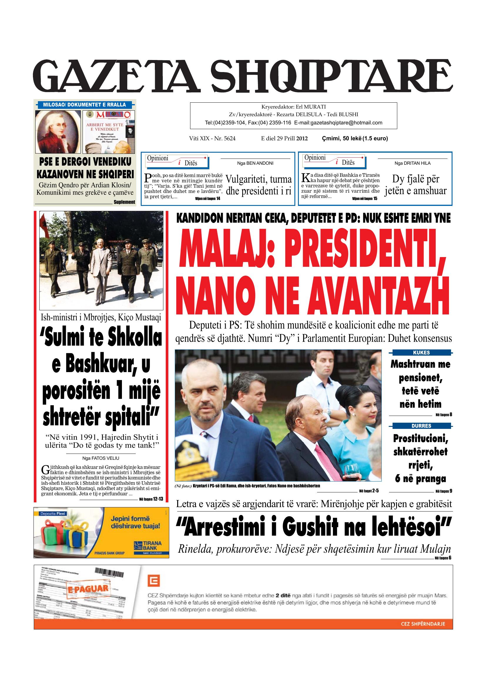 Gazeta Shqiptare 2012-04-29