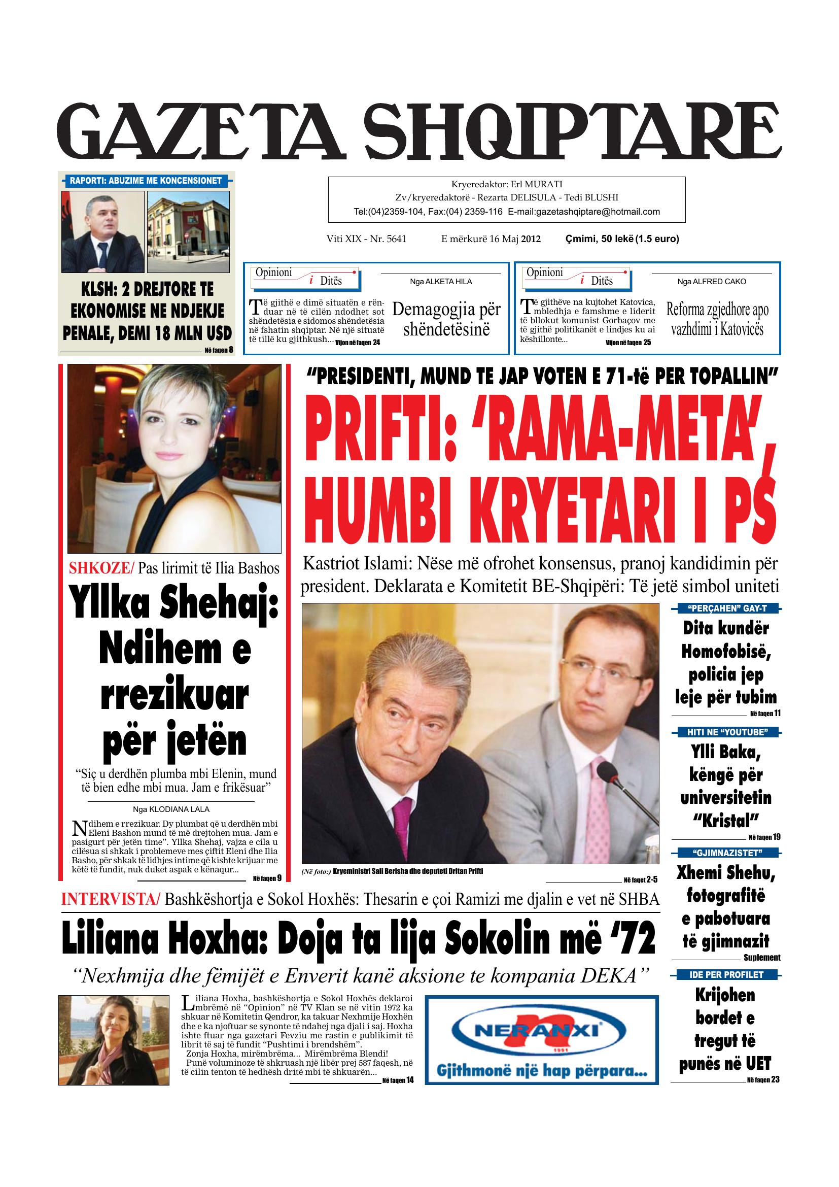 Gazeta Shqiptare 2012-05-16