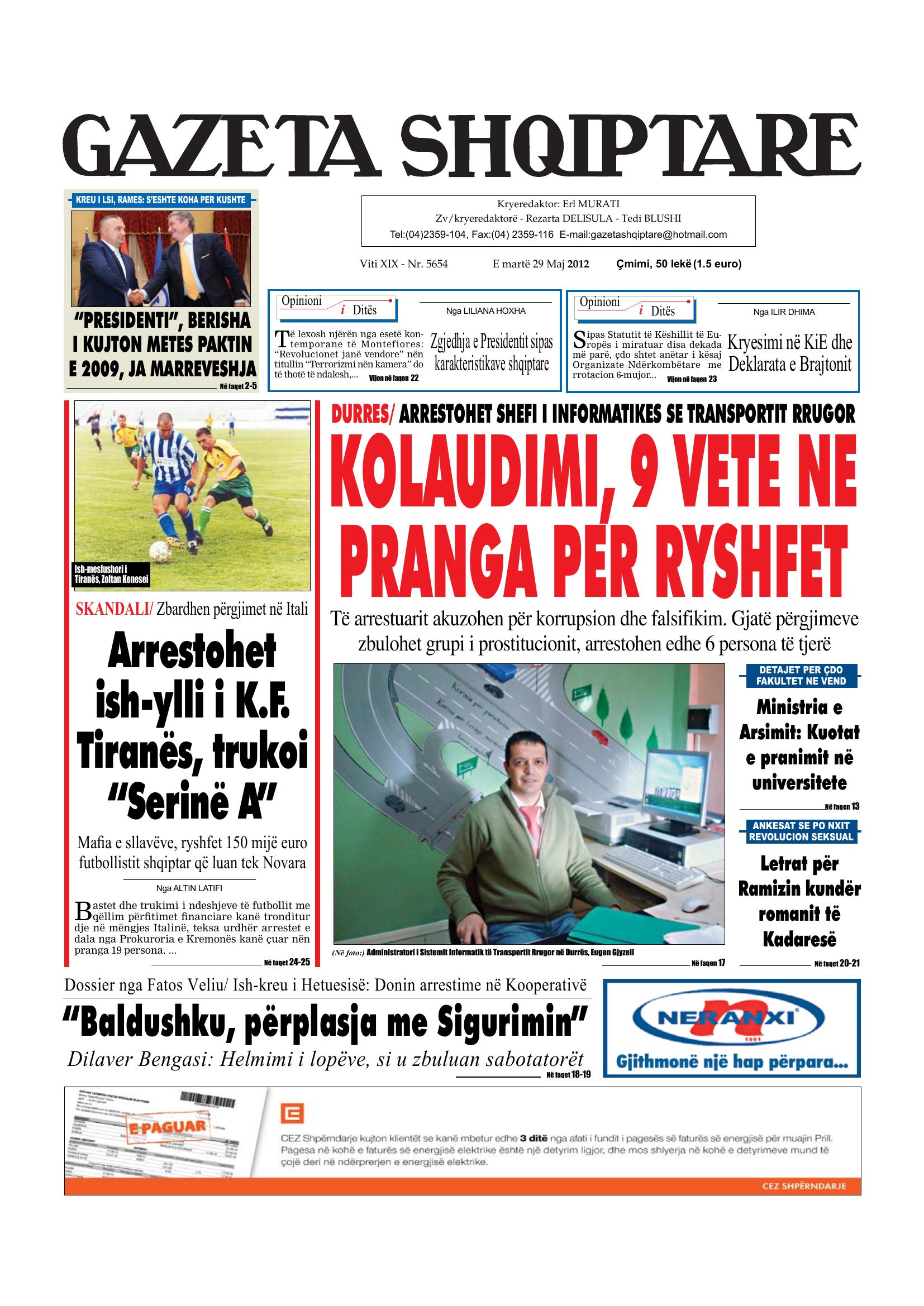 Gazeta Shqiptare 2012-05-29