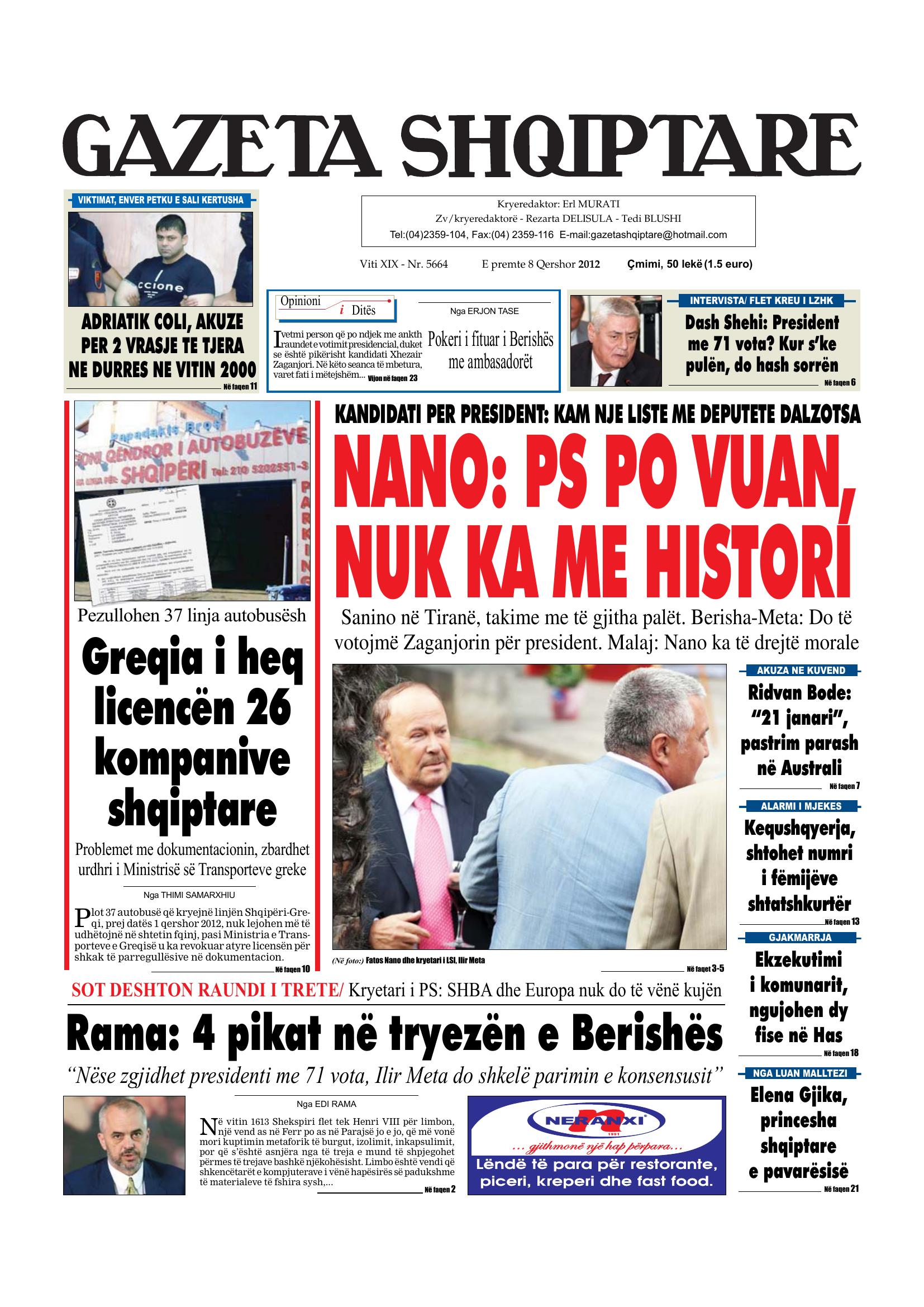 Gazeta Shqiptare 2012-06-08
