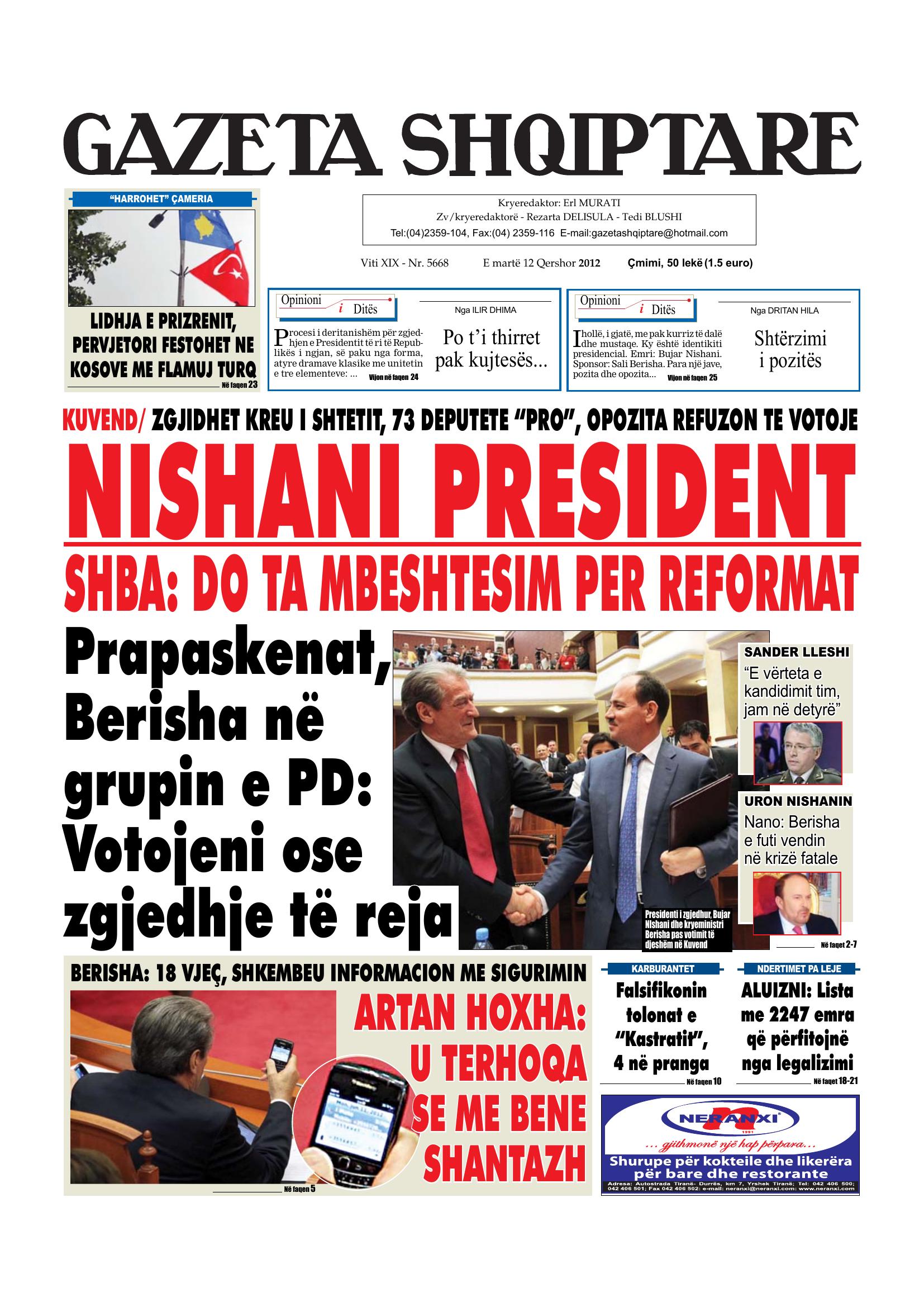 Gazeta Shqiptare 2012-06-12