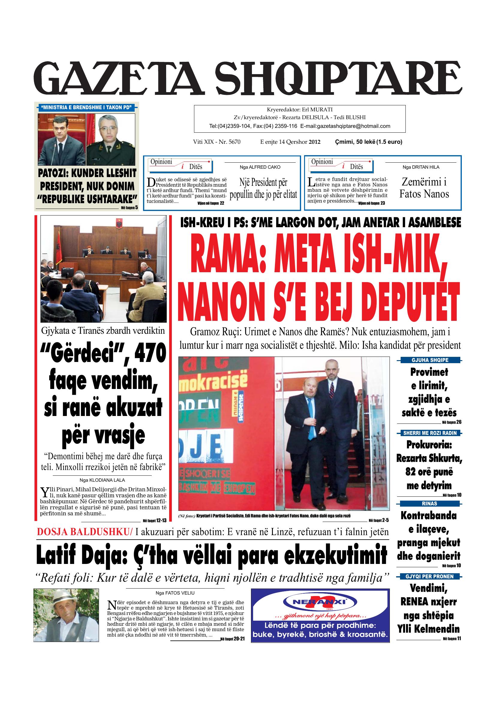 Gazeta Shqiptare 2012-06-14