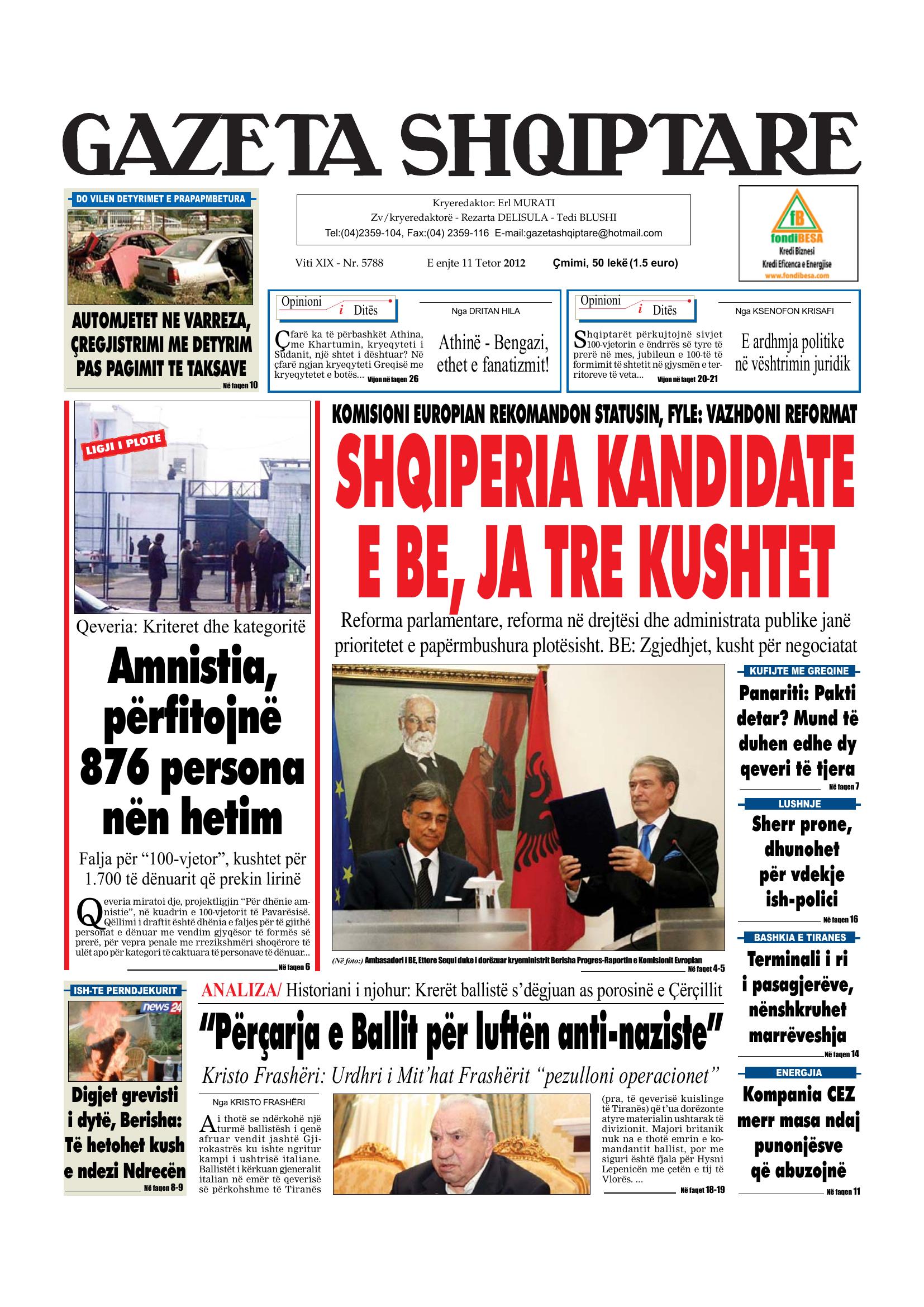 Gazeta Shqiptare 2012-10-11