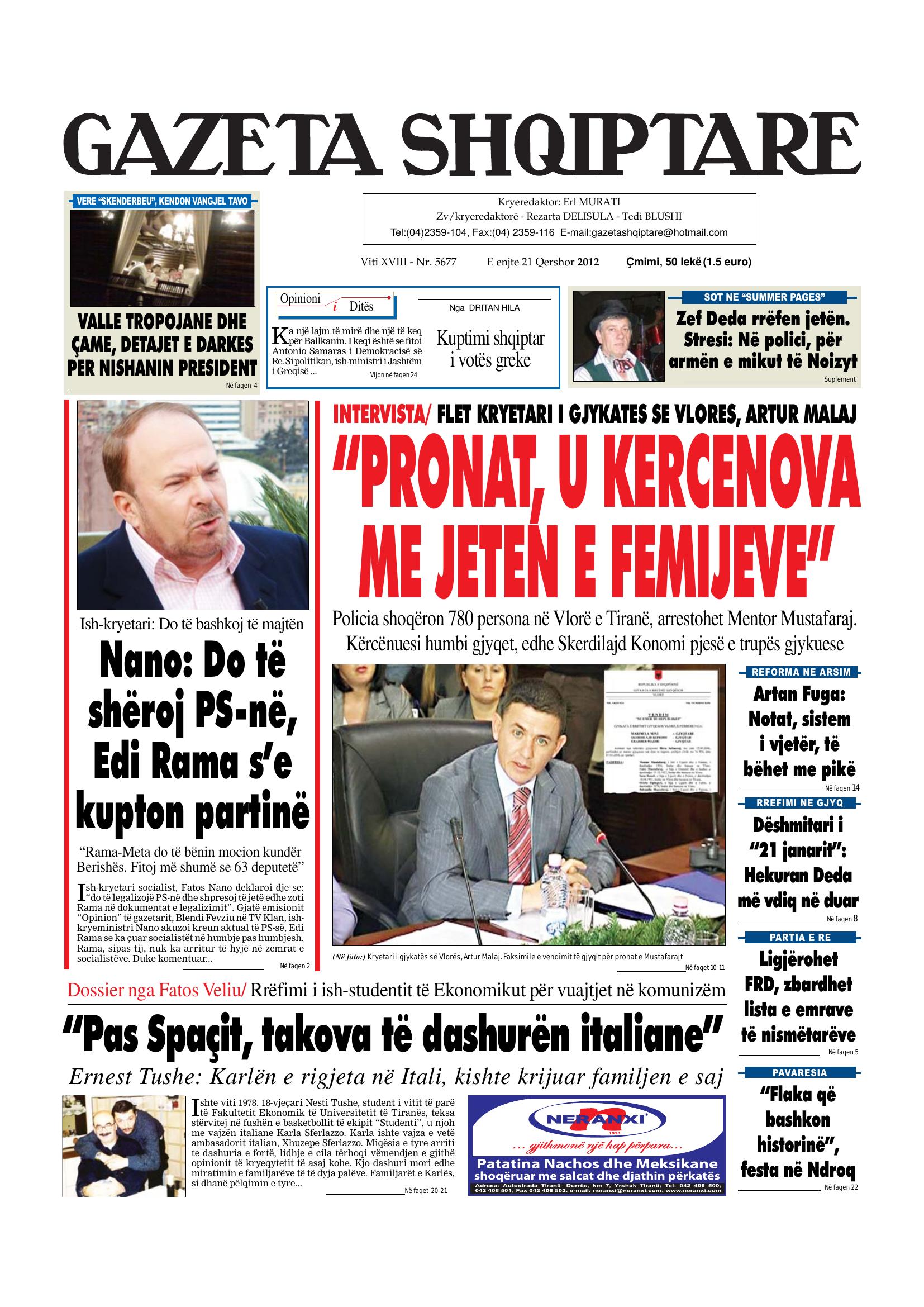 Gazeta Shqiptare 2012-06-21