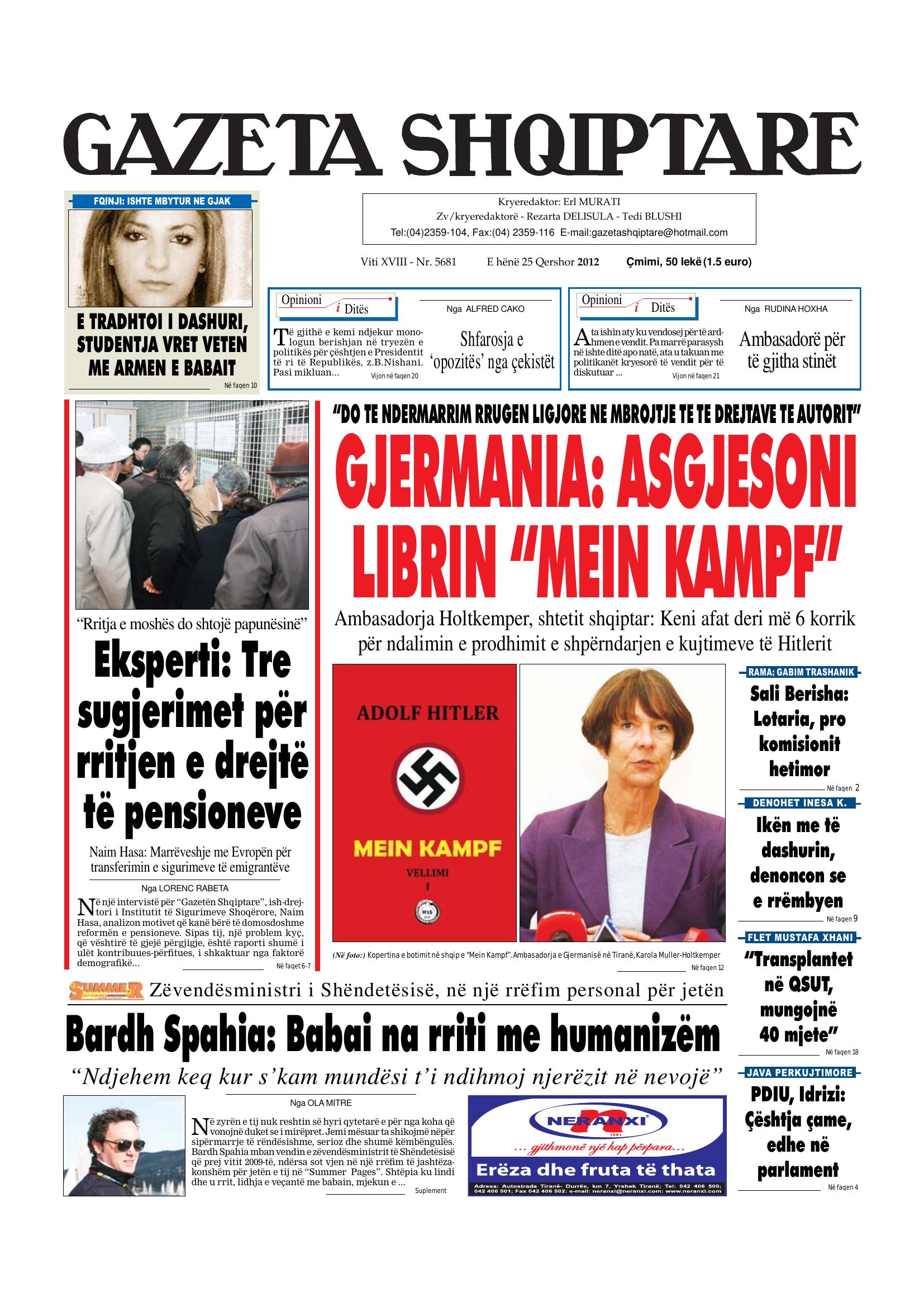 Gazeta Shqiptare 2012-06-25