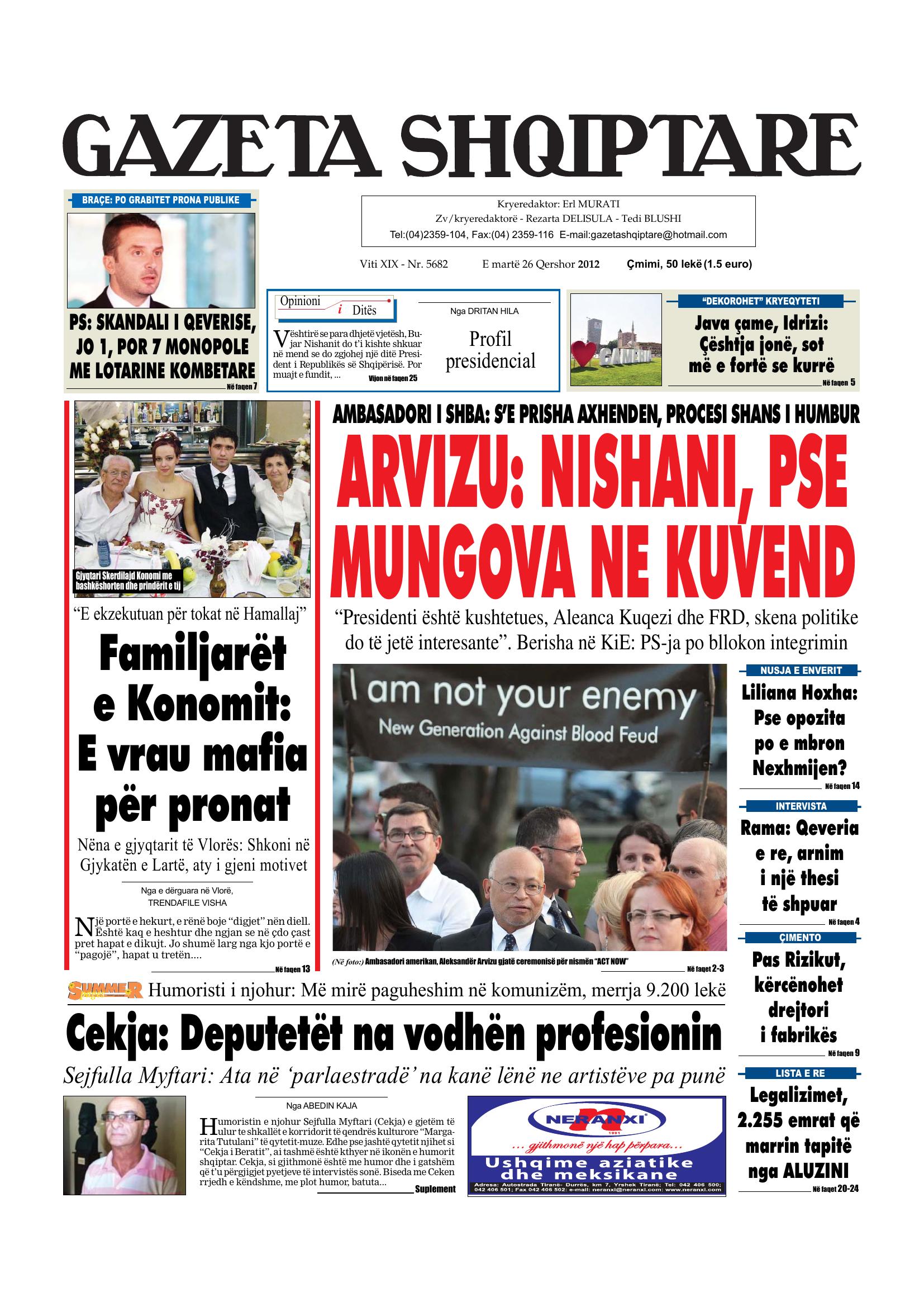 Gazeta Shqiptare 2012-06-26