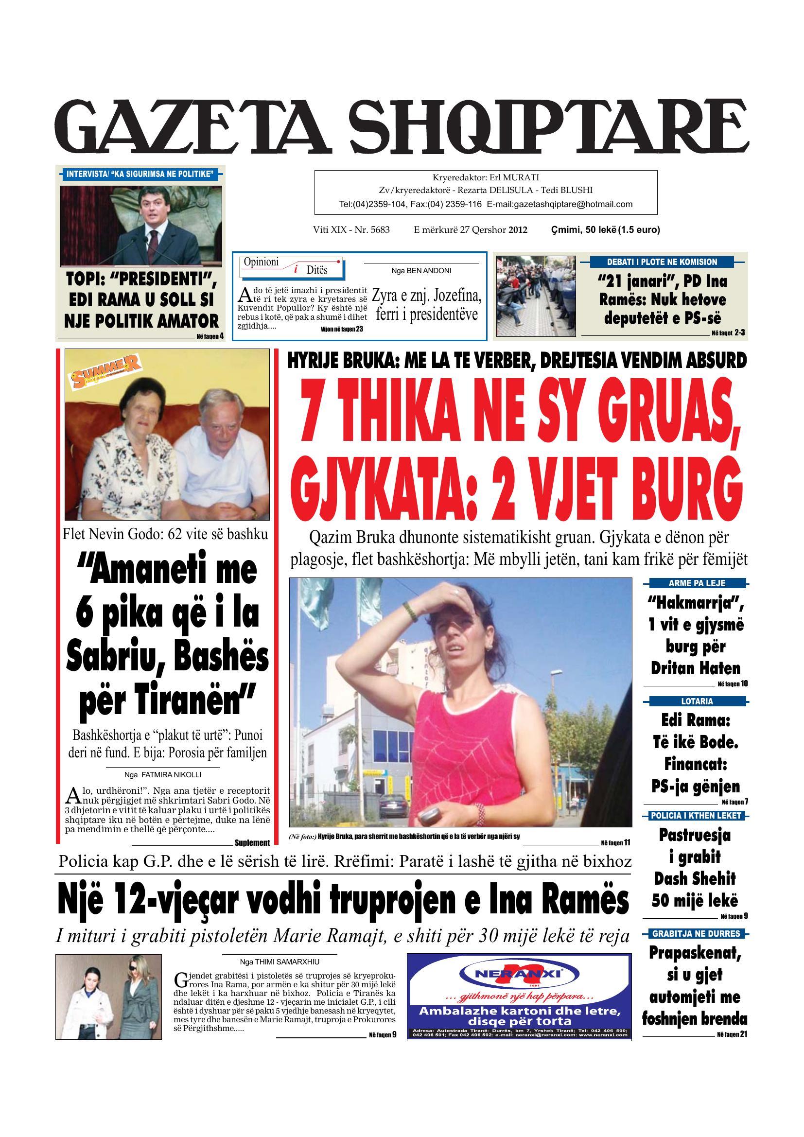 Gazeta Shqiptare 2012-06-27