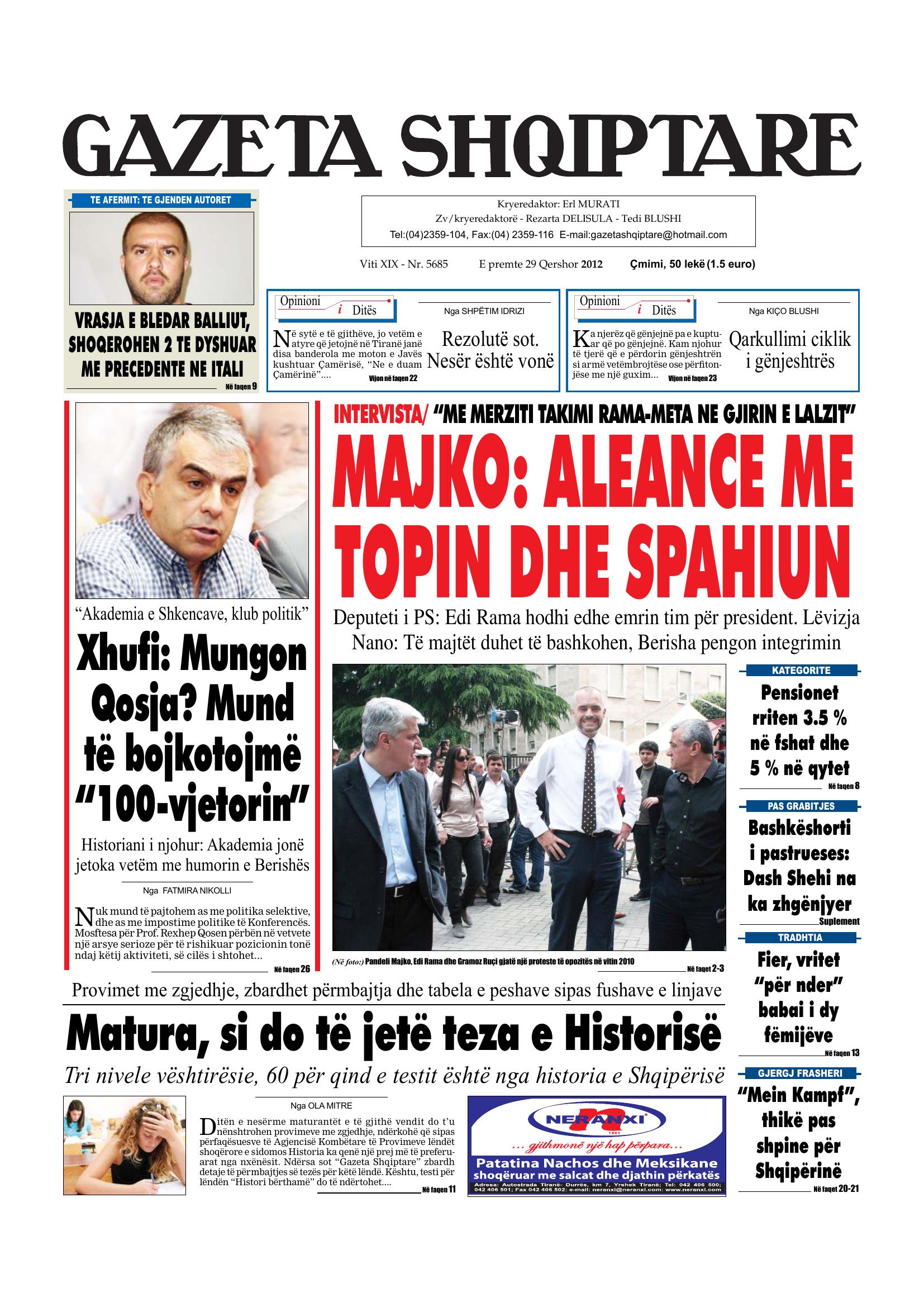 Gazeta Shqiptare 2012-06-29