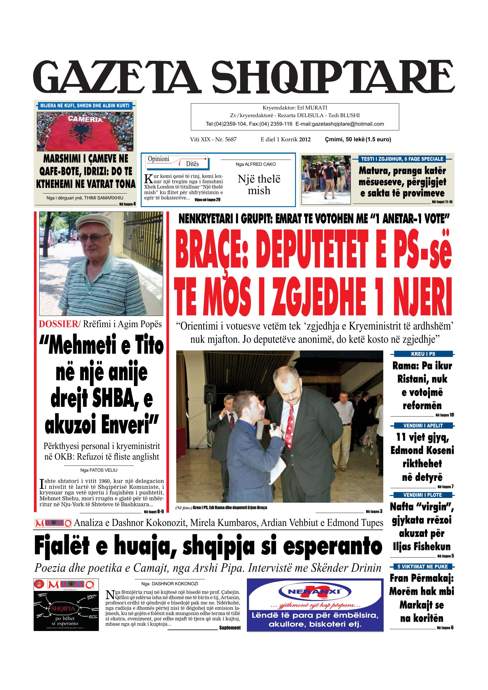 Gazeta Shqiptare 2012-07-01