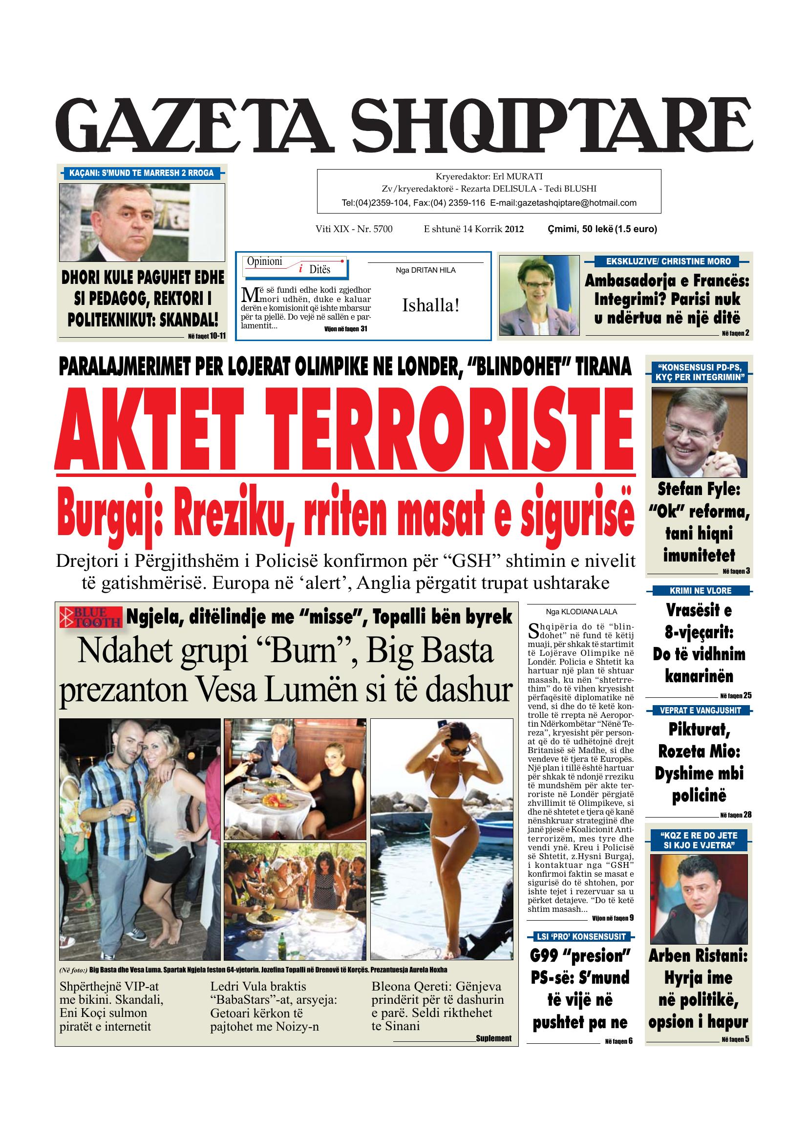 Gazeta Shqiptare 2012-07-14