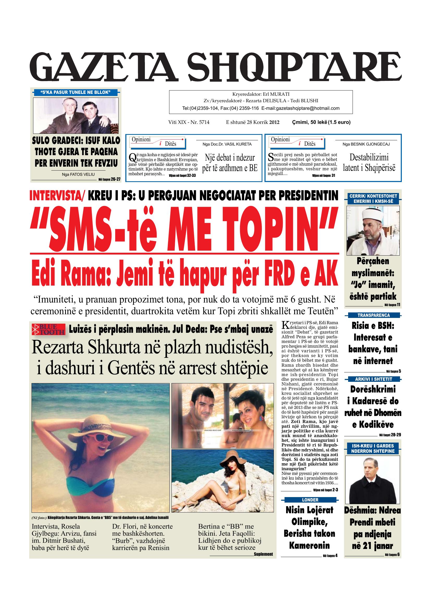 Gazeta Shqiptare 2012-07-28